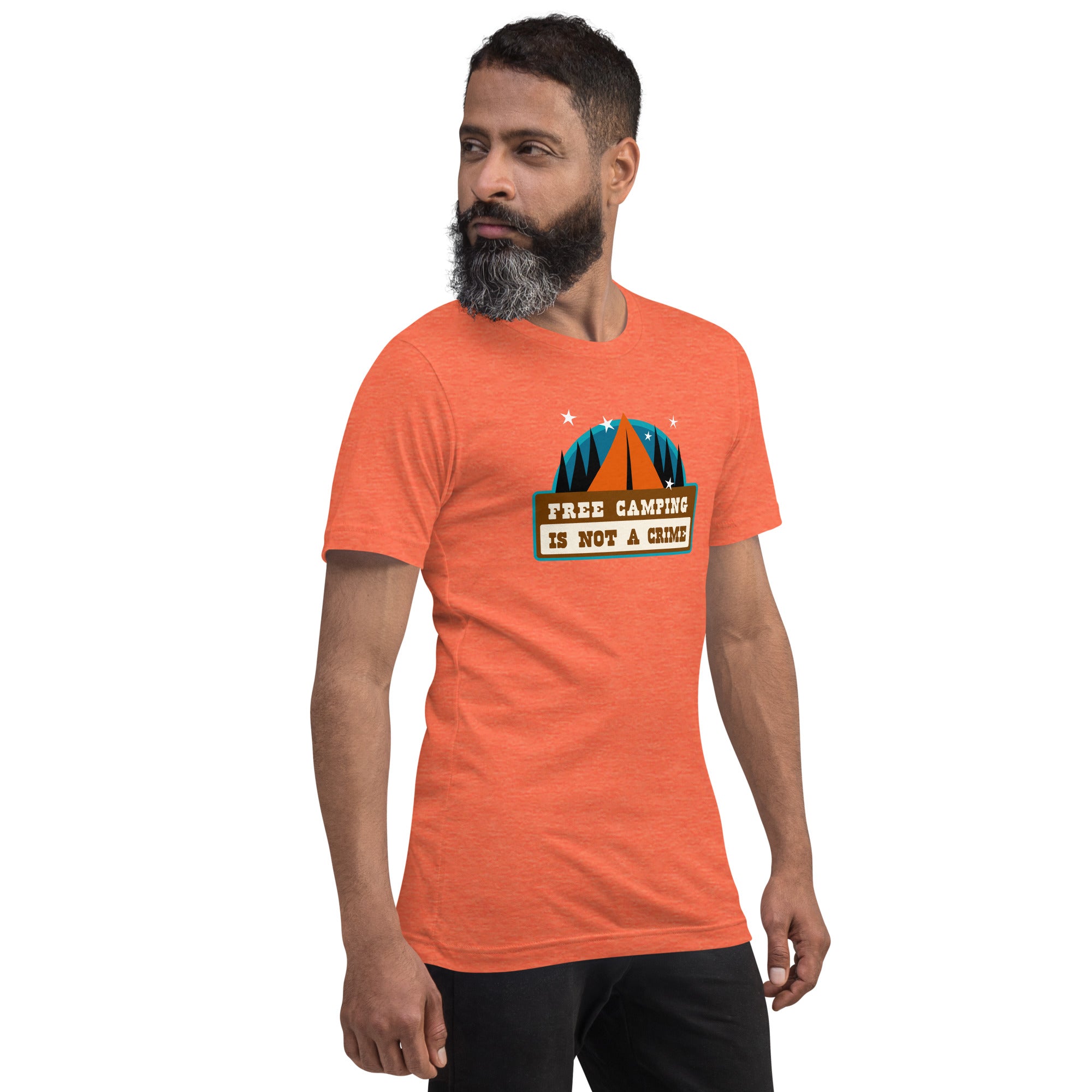 Unisex t-shirt Free camping is not a crime on bright heather colors