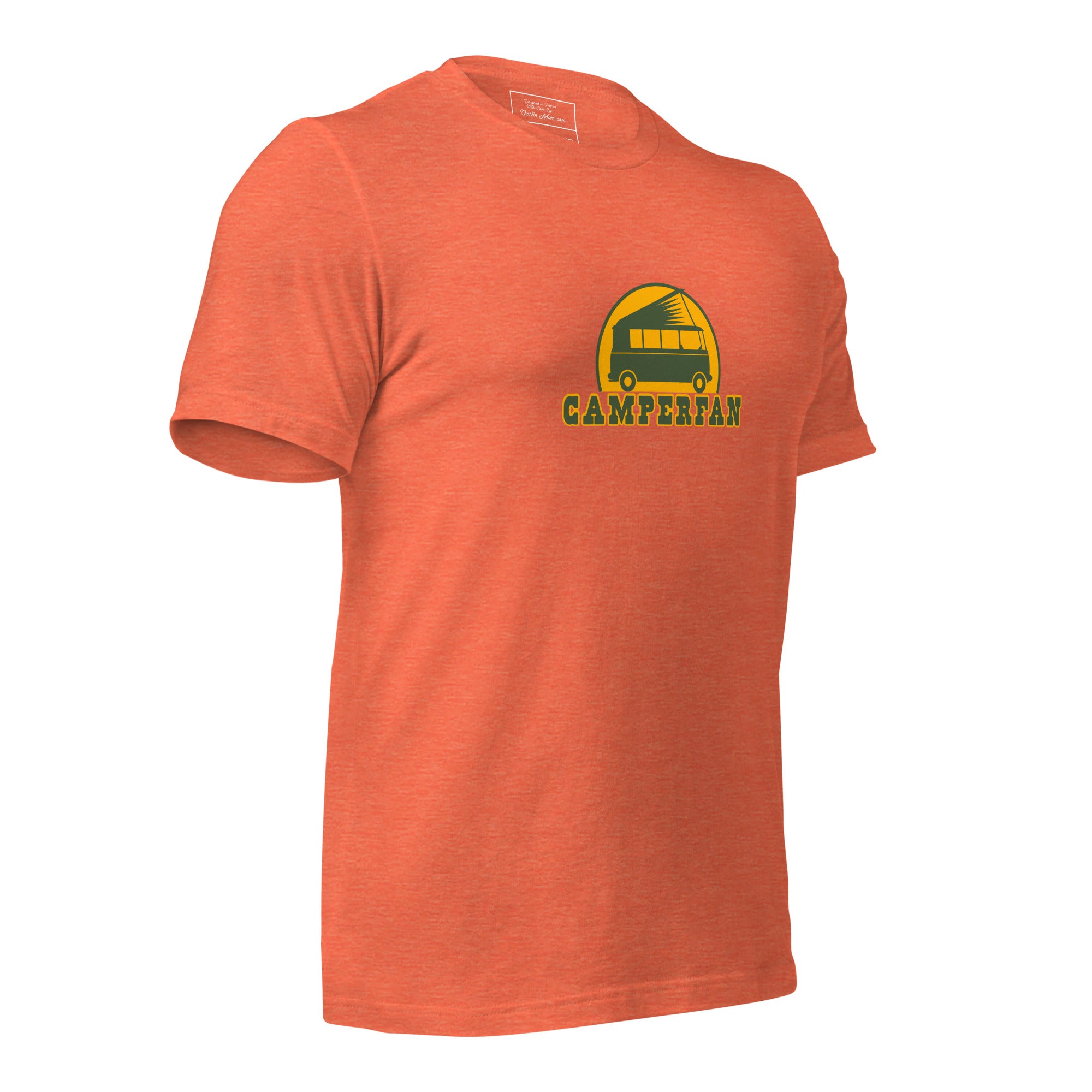 Unisex t-shirt Camperfan on bright heather colors