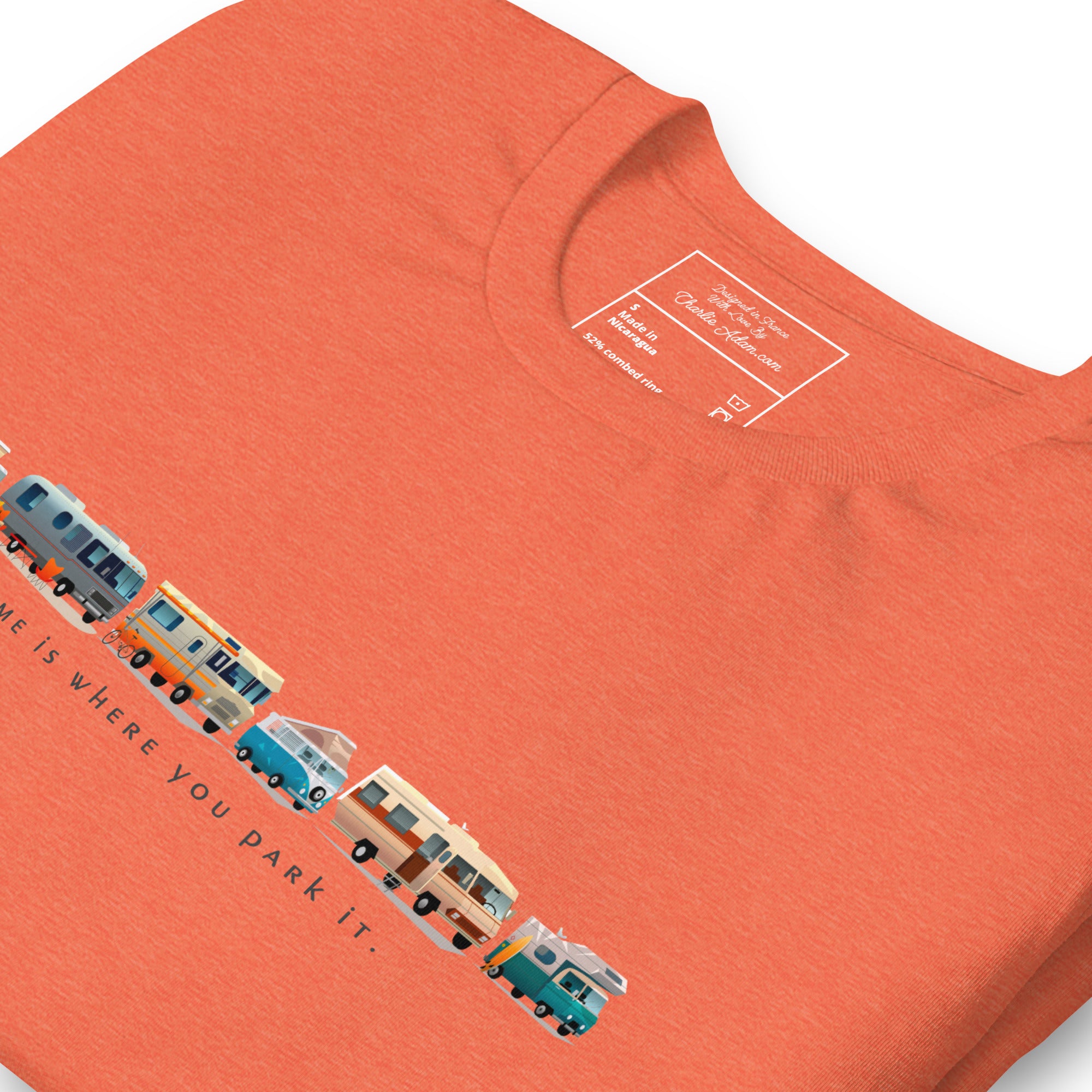 Unisex t-shirt Vintage Campers: Home is where you park it on bright heather colors