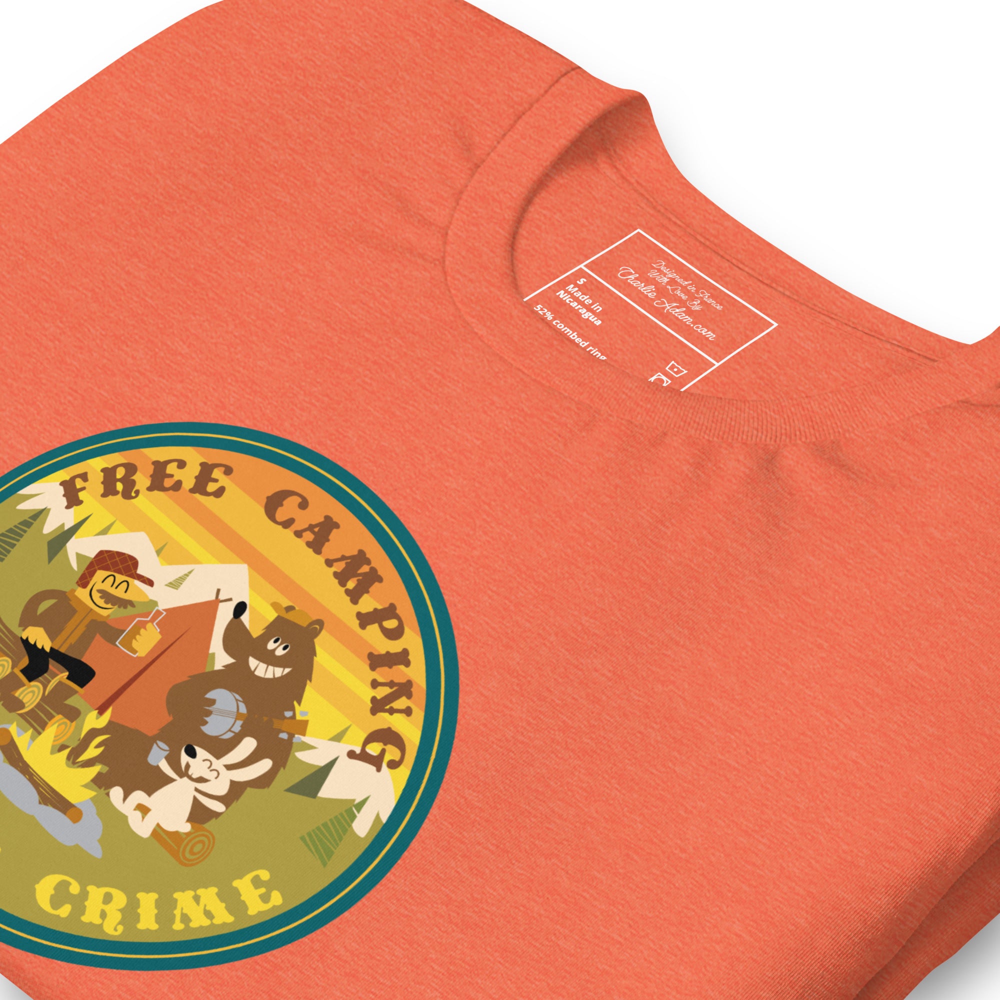 Unisex t-shirt Free camping is not a crime on bright heather colors