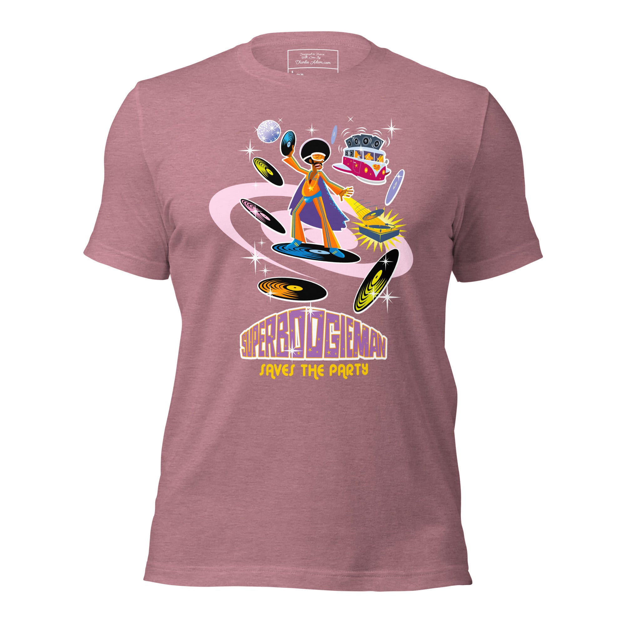 Unisex t-shirt Superboogieman saves the Party on bright heather colors