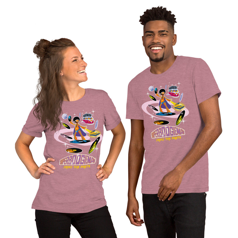 Unisex t-shirt Superboogieman saves the Party on bright heather colors