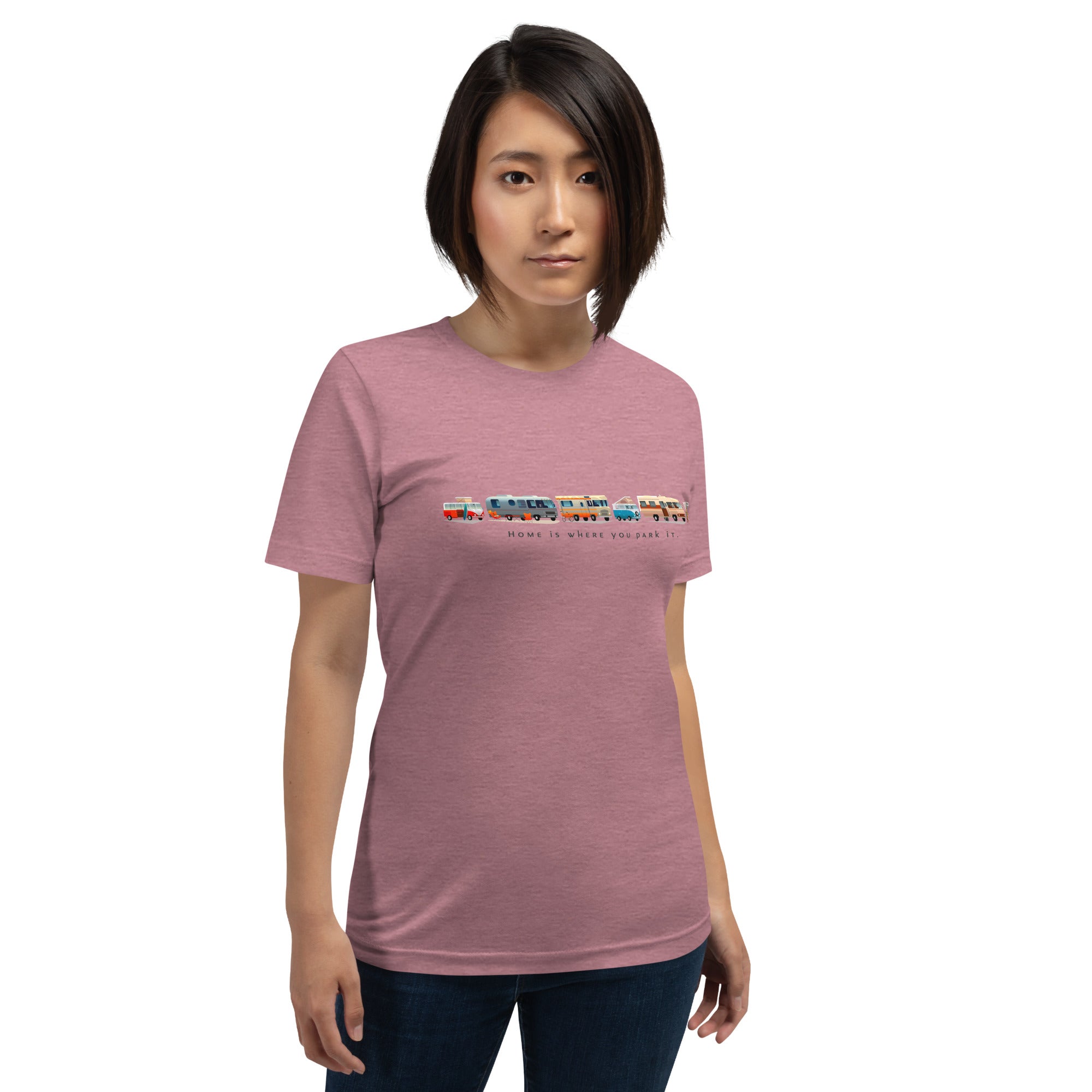 Unisex t-shirt Vintage Campers: Home is where you park it on bright heather colors