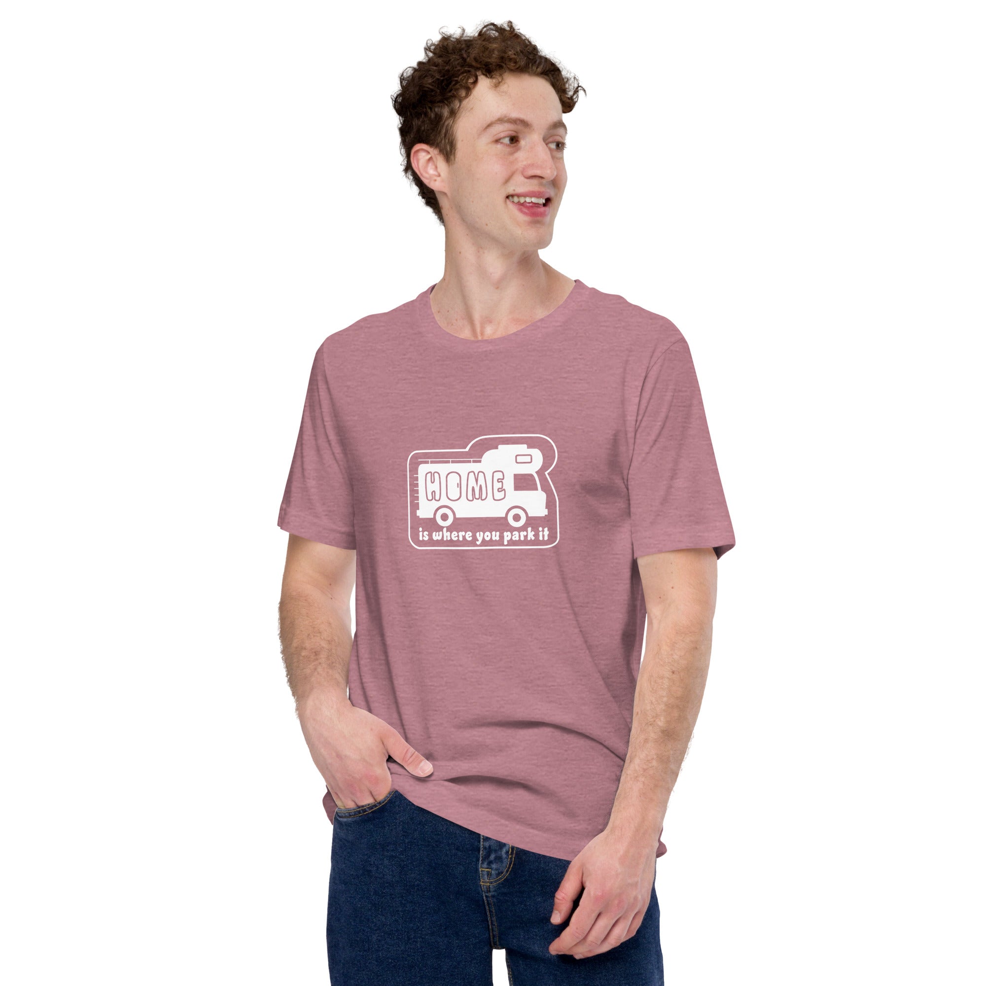 T-shirt en coton unisexe Bold Camper Van sur couleurs chinées vives