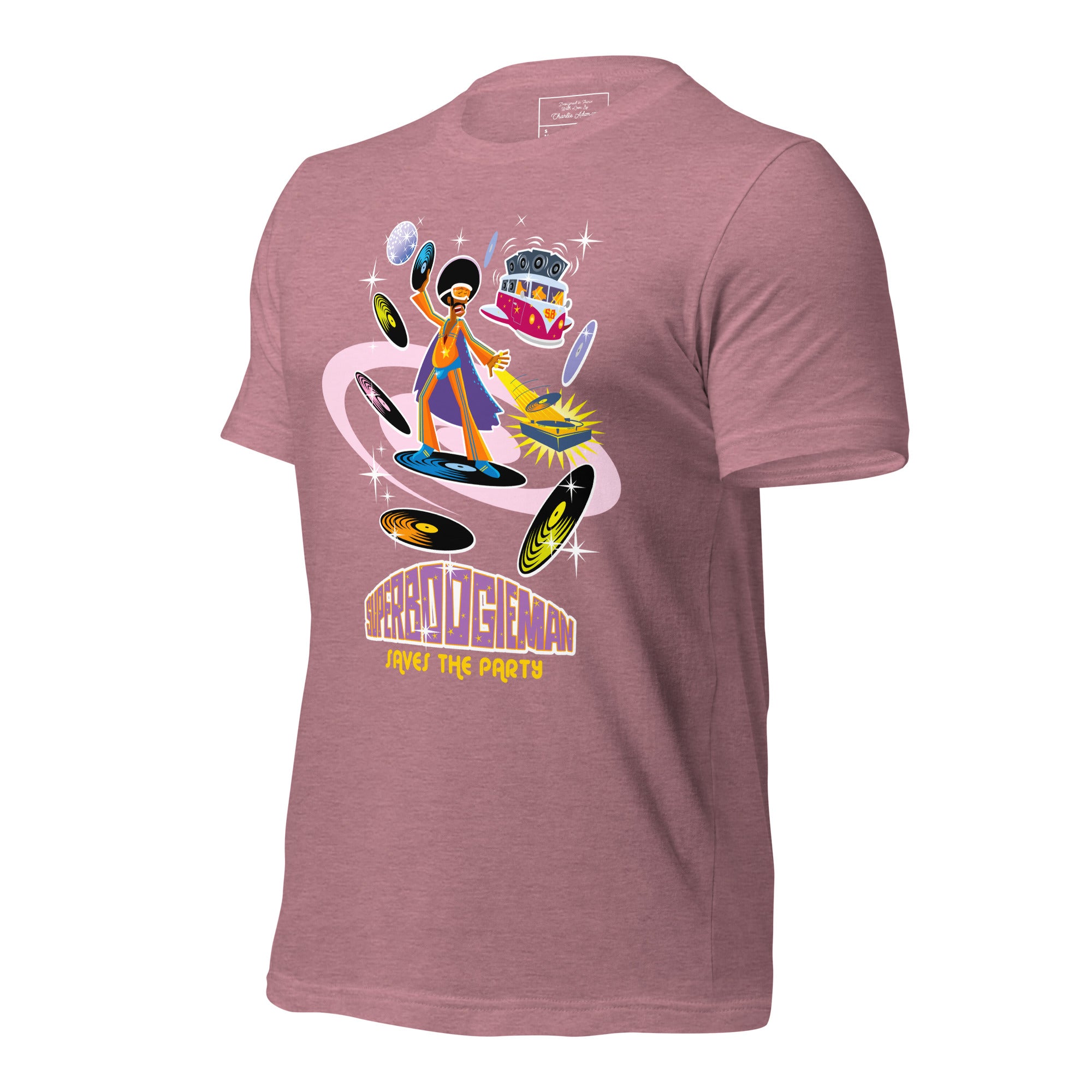 Unisex t-shirt Superboogieman saves the Party on bright heather colors