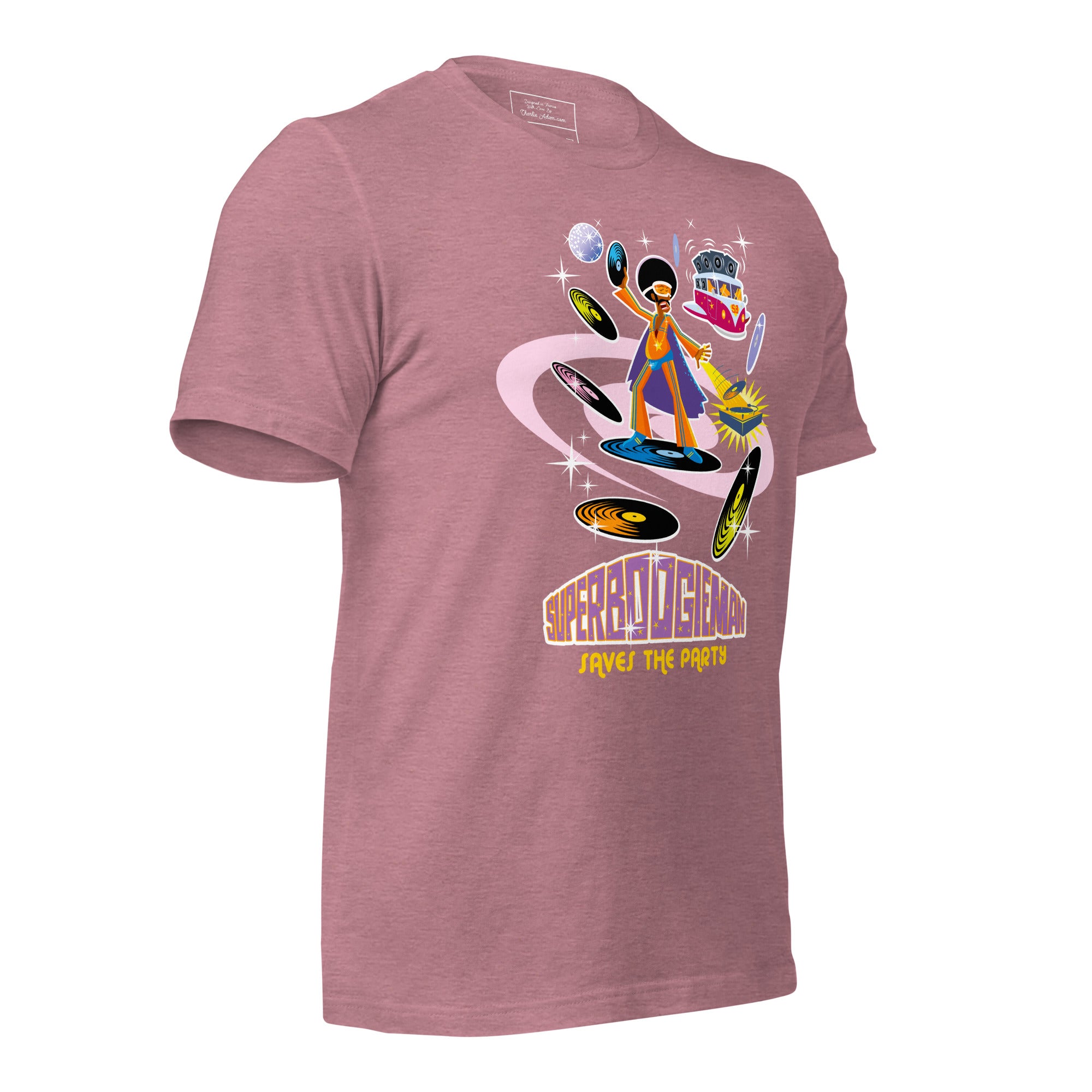 Unisex t-shirt Superboogieman saves the Party on bright heather colors