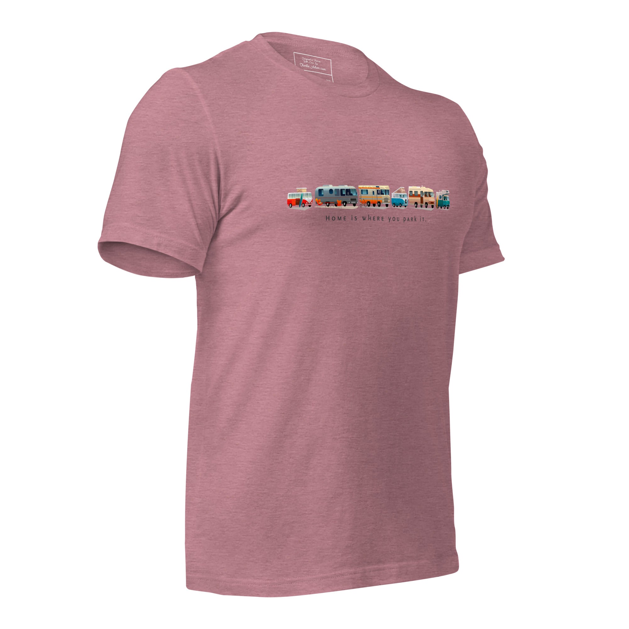 Unisex t-shirt Vintage Campers: Home is where you park it on bright heather colors