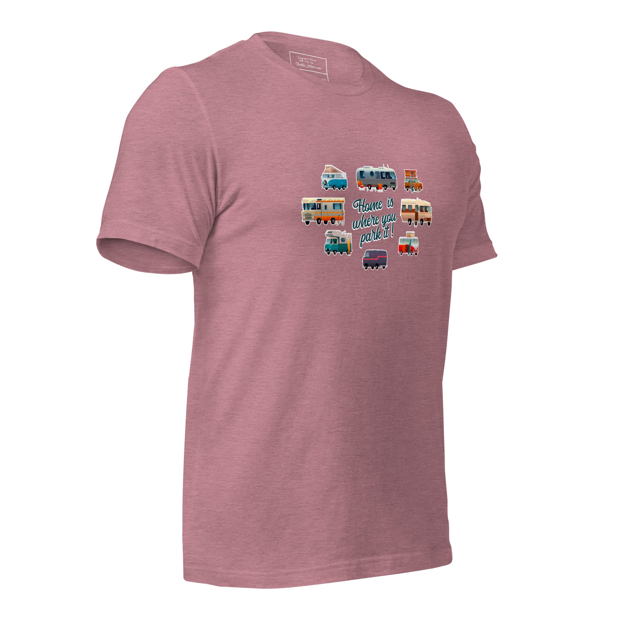 T-shirt en coton unisexe Square Vintage Campers sur couleurs chinées vives