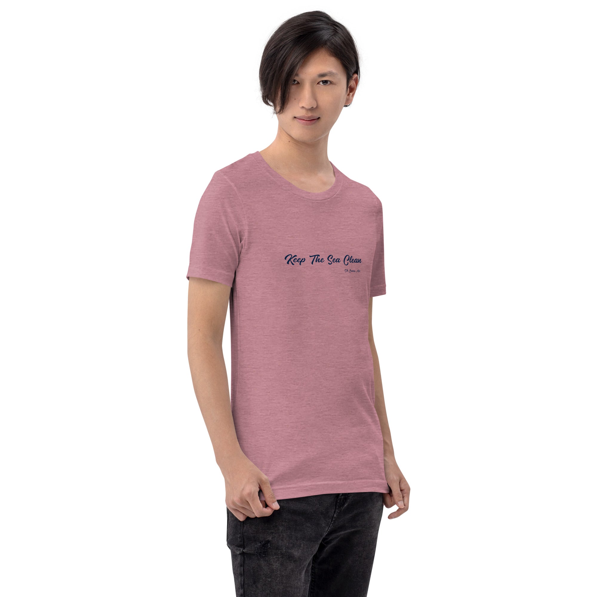 Unisex cotton t-shirt Keep The Sea Clean on bright heather colors