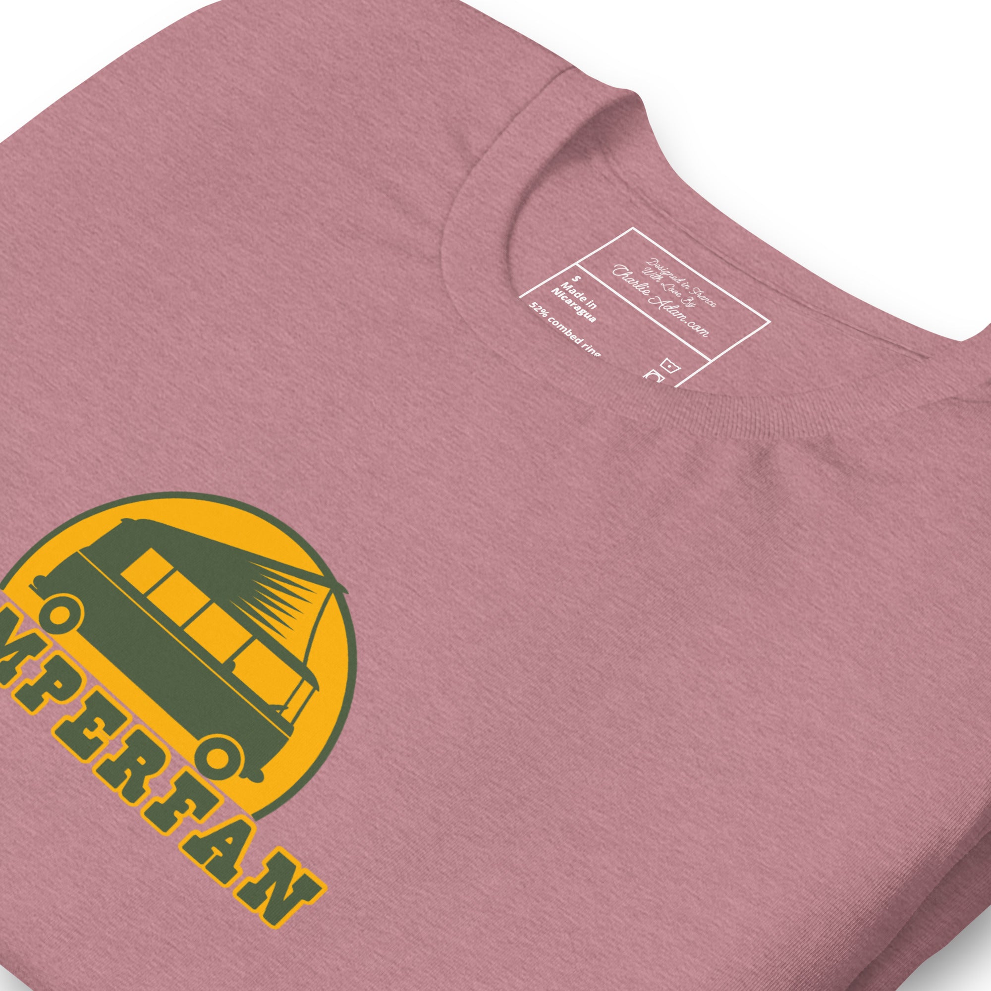 Unisex t-shirt Camperfan on bright heather colors