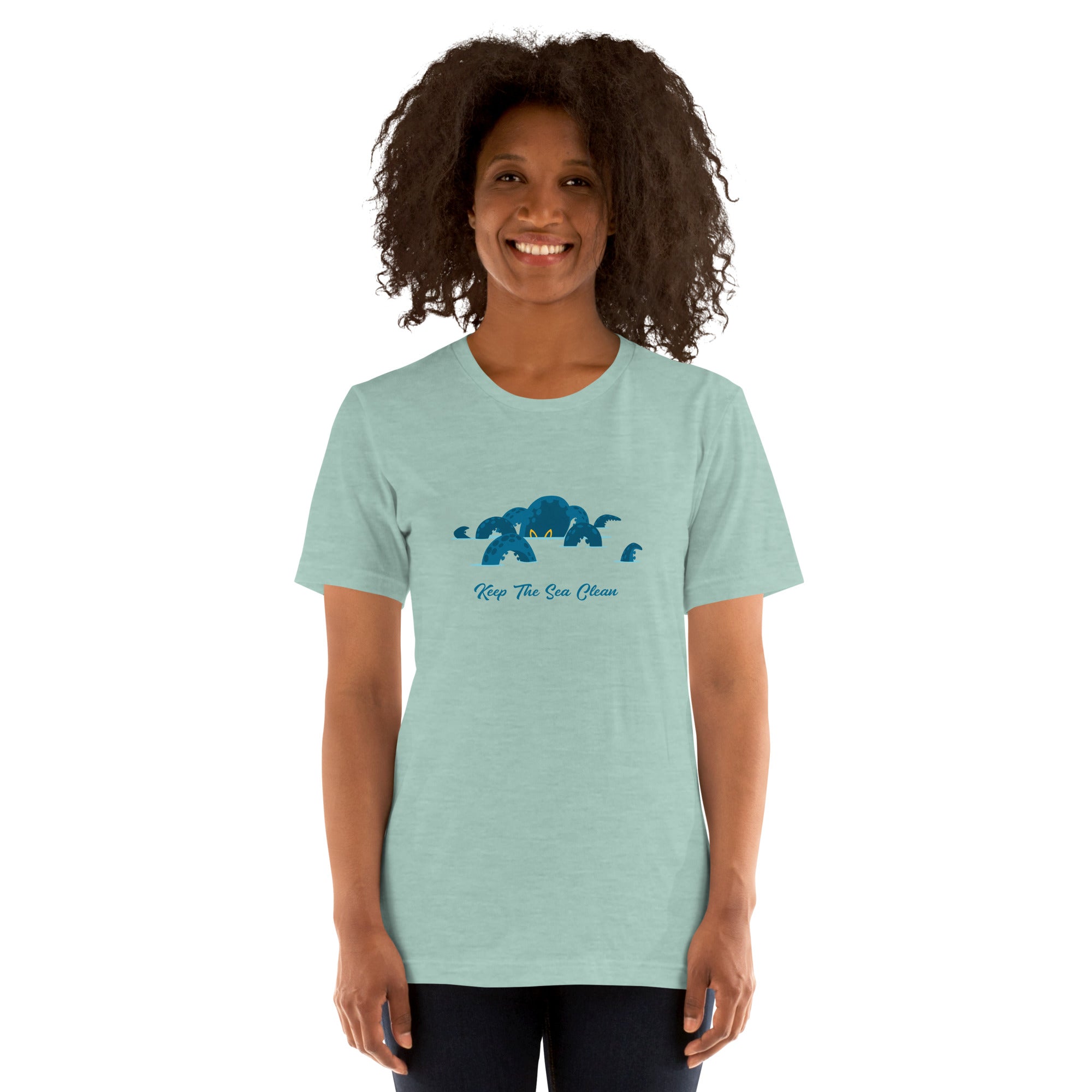 Unisex t-shirt Octopus Blue on light heather colors