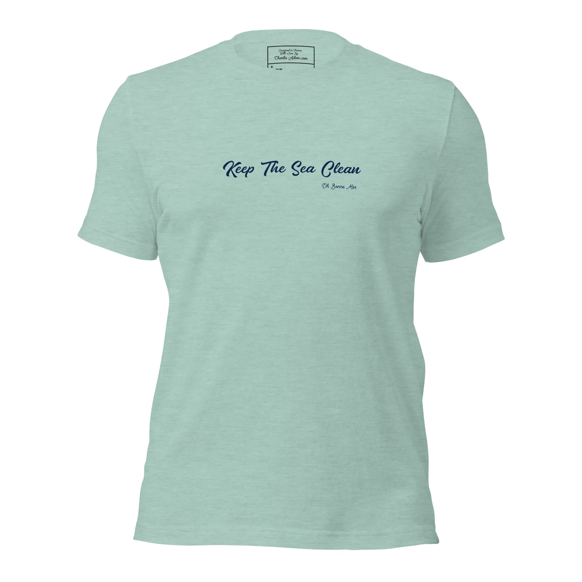 T-shirt en coton unisexe Keep The Sea Clean sur couleurs chinées claires