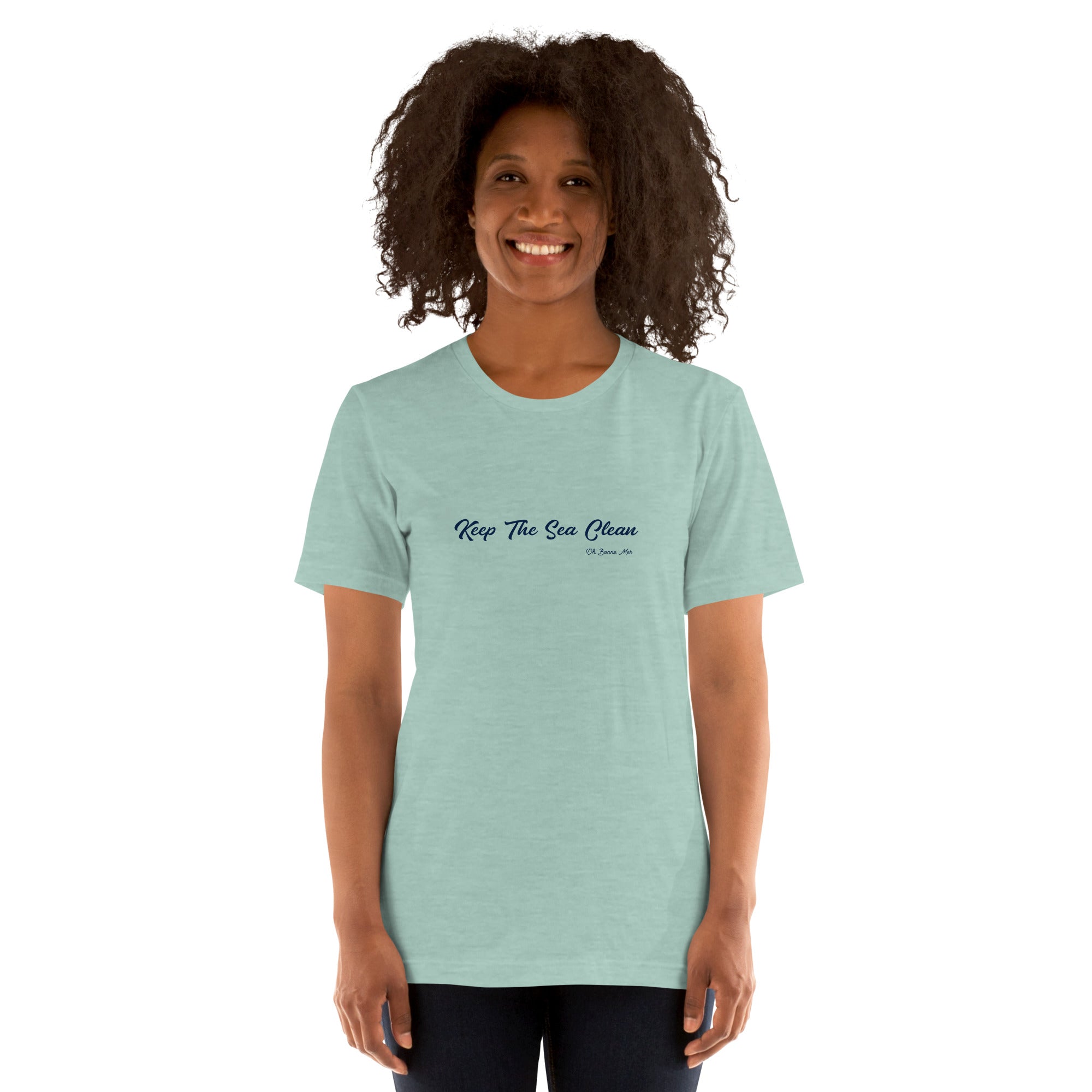 T-shirt en coton unisexe Keep The Sea Clean sur couleurs chinées claires