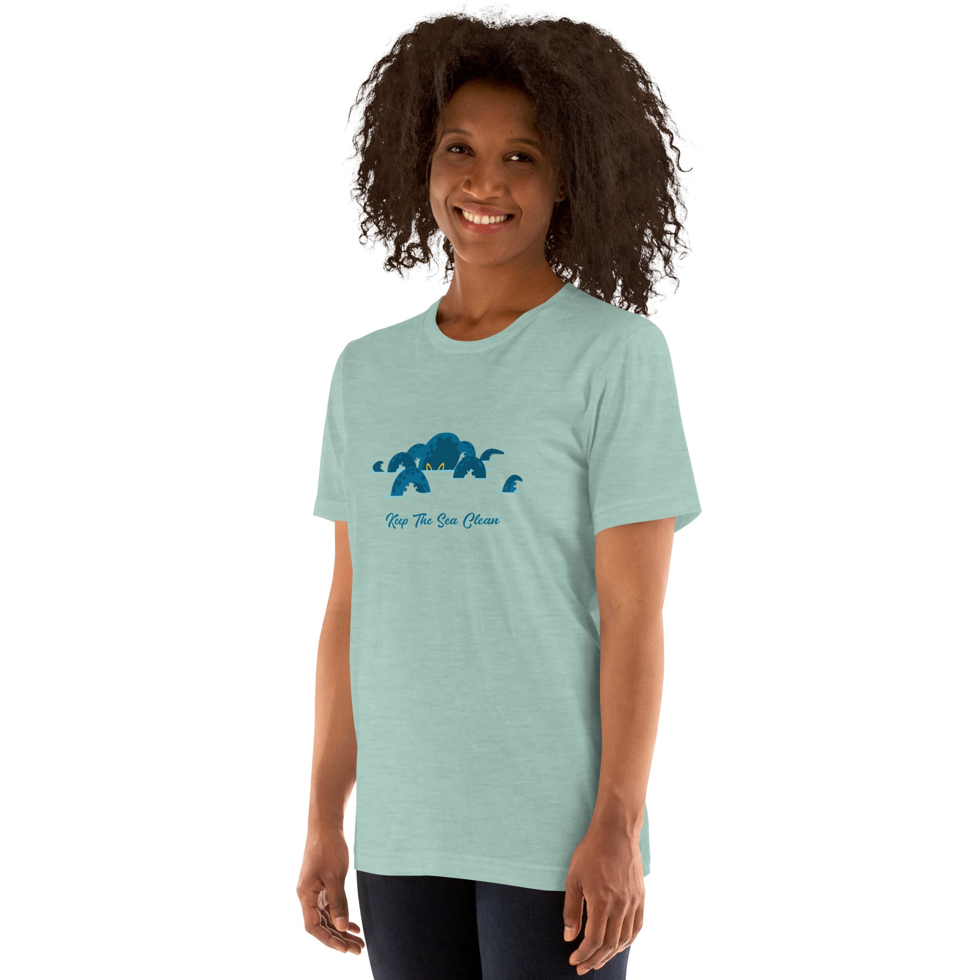 Unisex t-shirt Octopus Blue on light heather colors