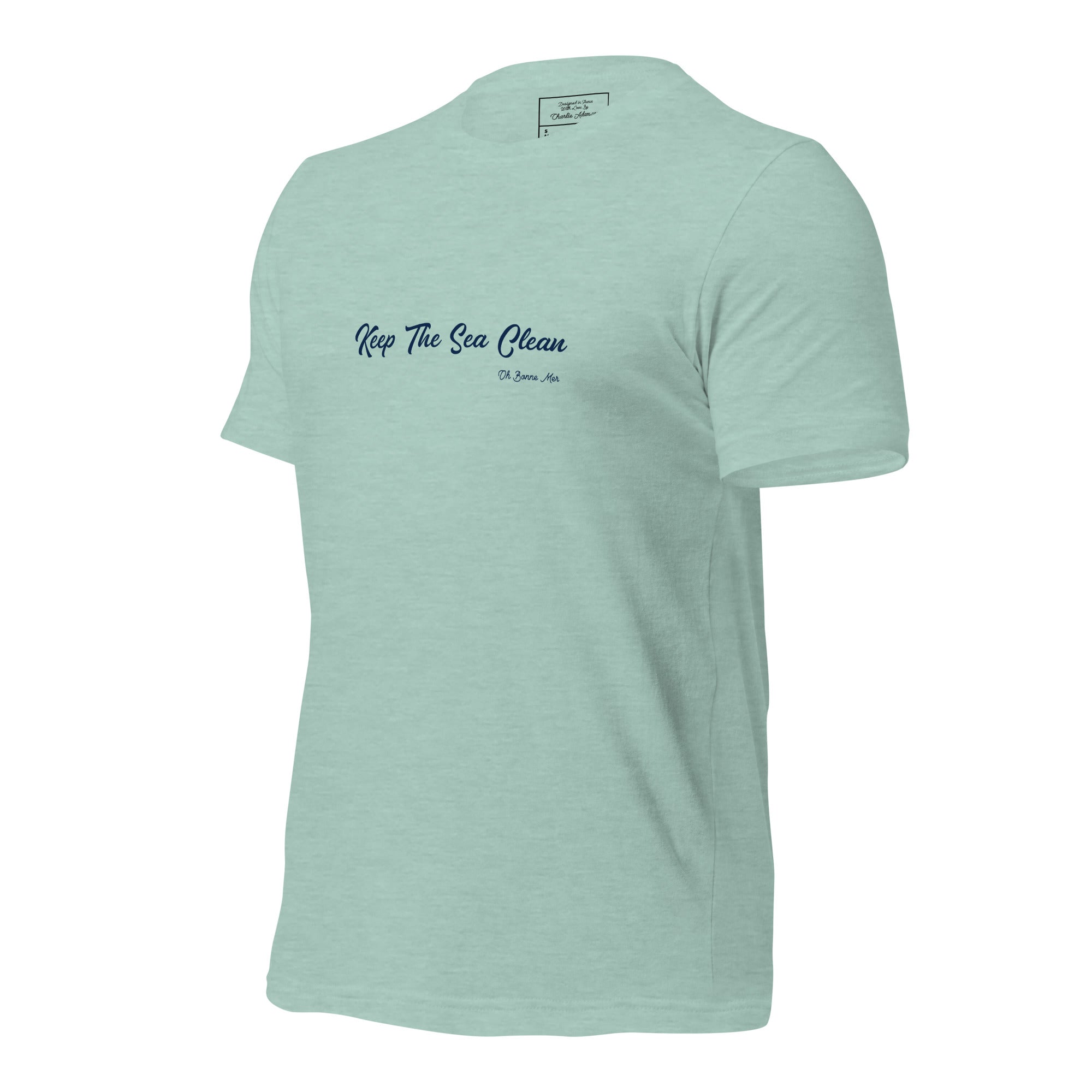 T-shirt en coton unisexe Keep The Sea Clean sur couleurs chinées claires