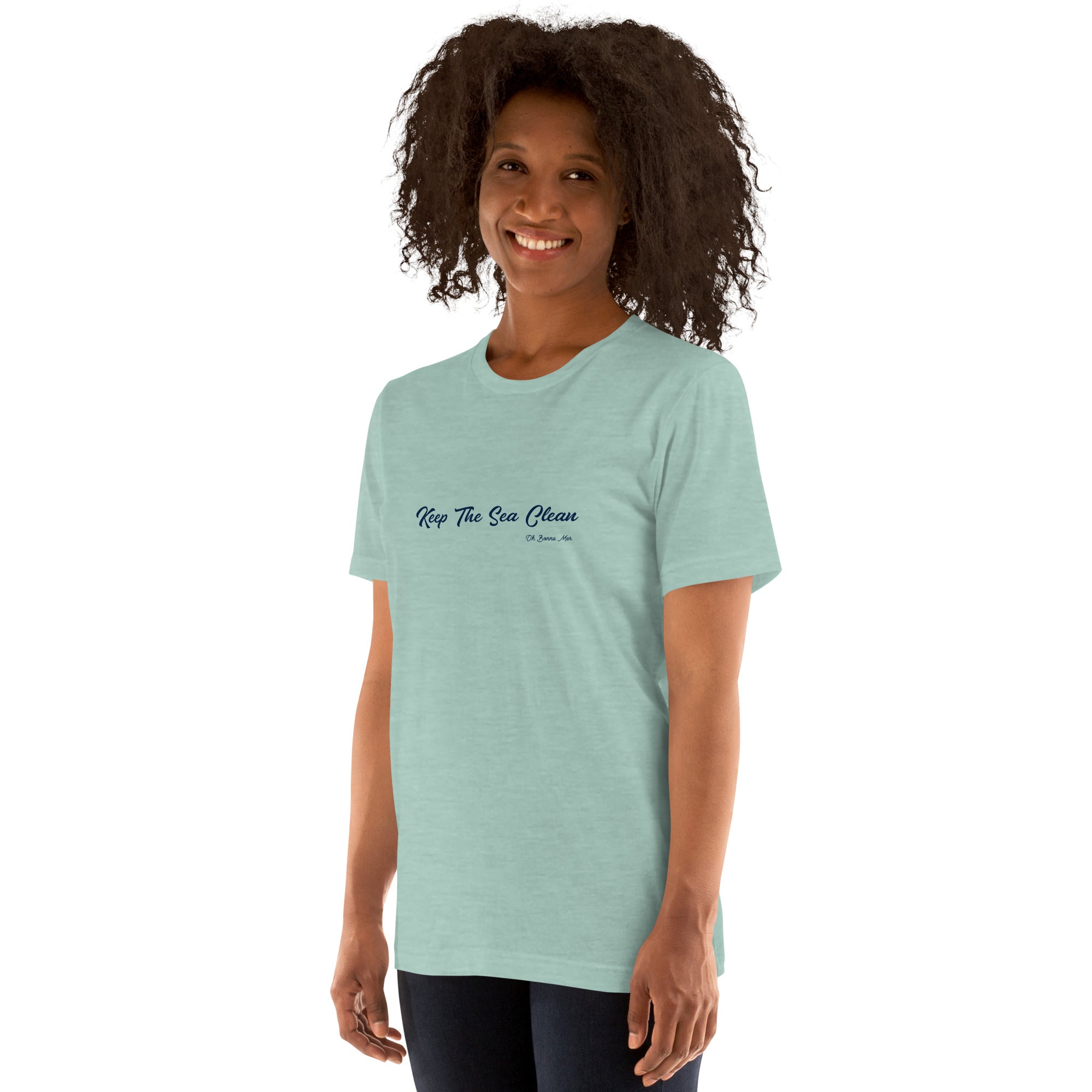 T-shirt en coton unisexe Keep The Sea Clean sur couleurs chinées claires