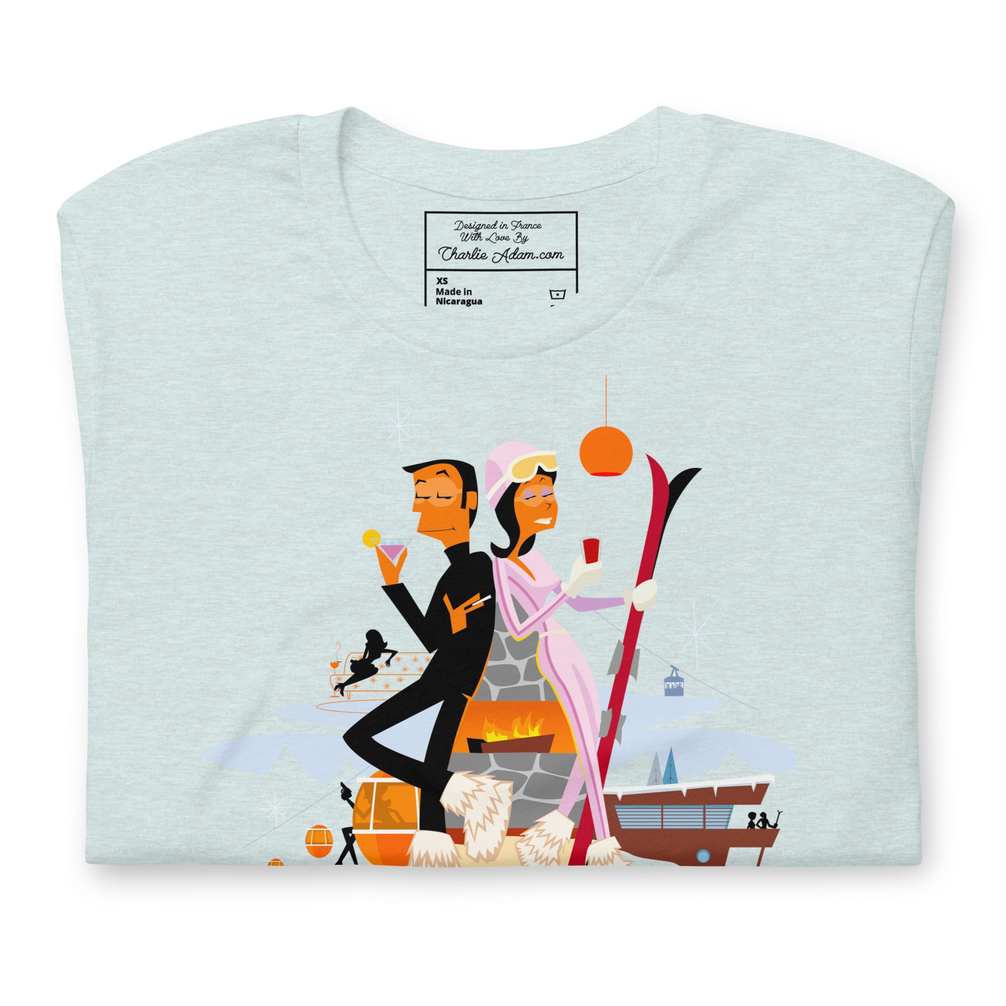 T-shirt en coton unisexe License To Chill Mission Après-Ski sur couleurs chinées claires