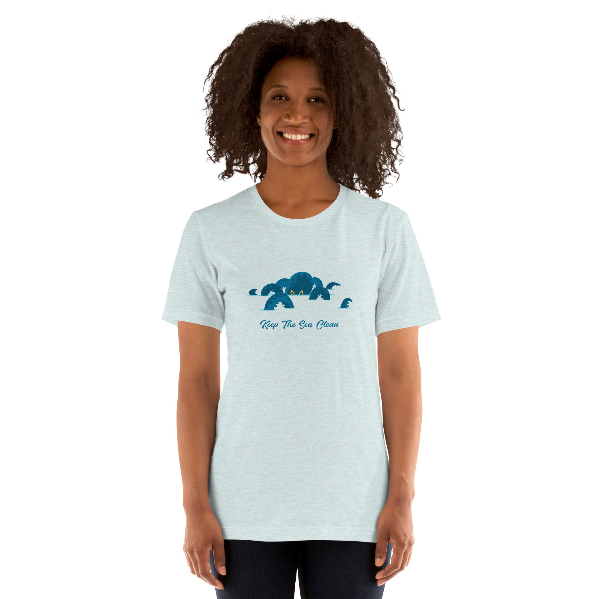 Unisex t-shirt Octopus Blue on light heather colors