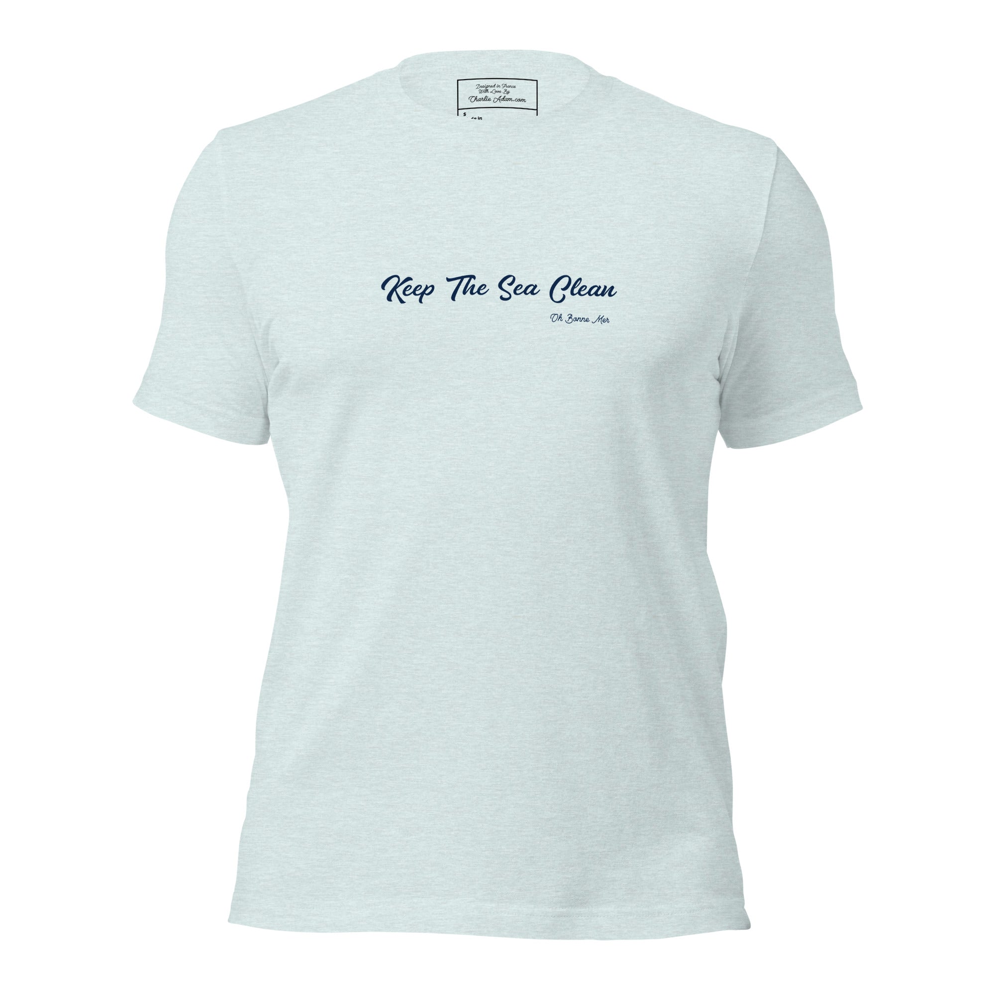 T-shirt en coton unisexe Keep The Sea Clean sur couleurs chinées claires