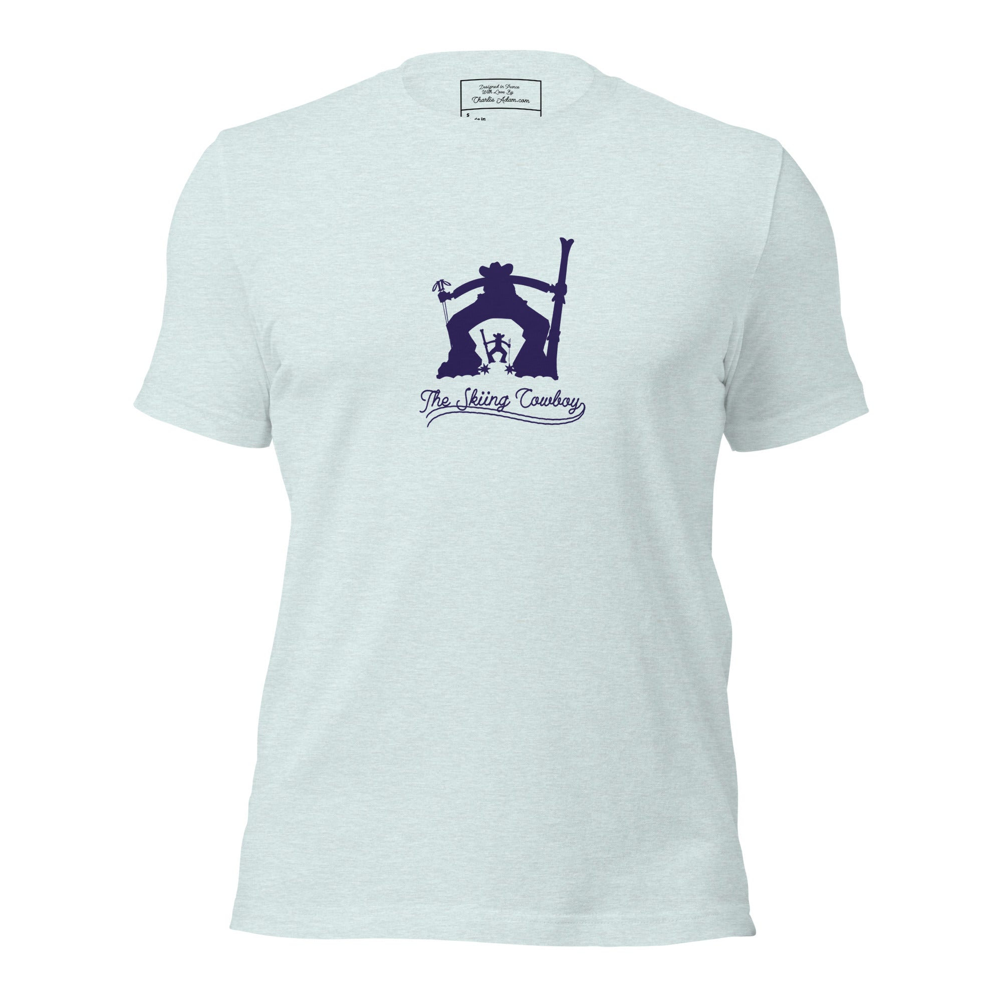 T-shirt en coton unisexe Ski Fight at OK Corral Silhouette sur couleurs chinées claires