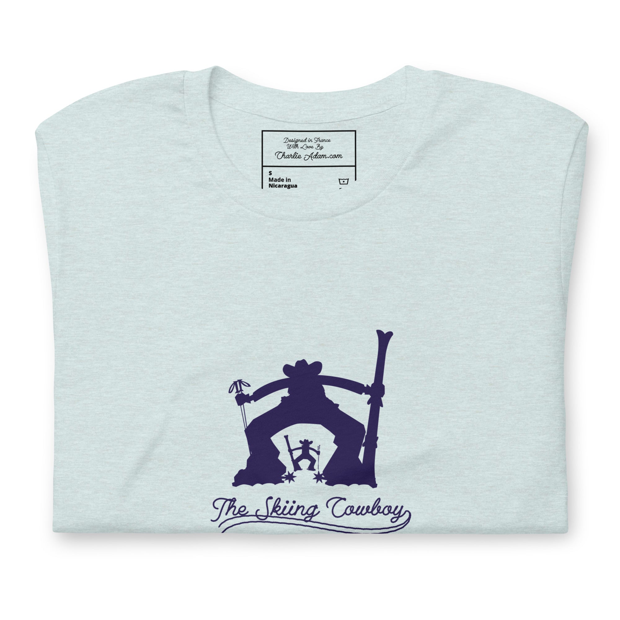 T-shirt en coton unisexe Ski Fight at OK Corral Silhouette sur couleurs chinées claires