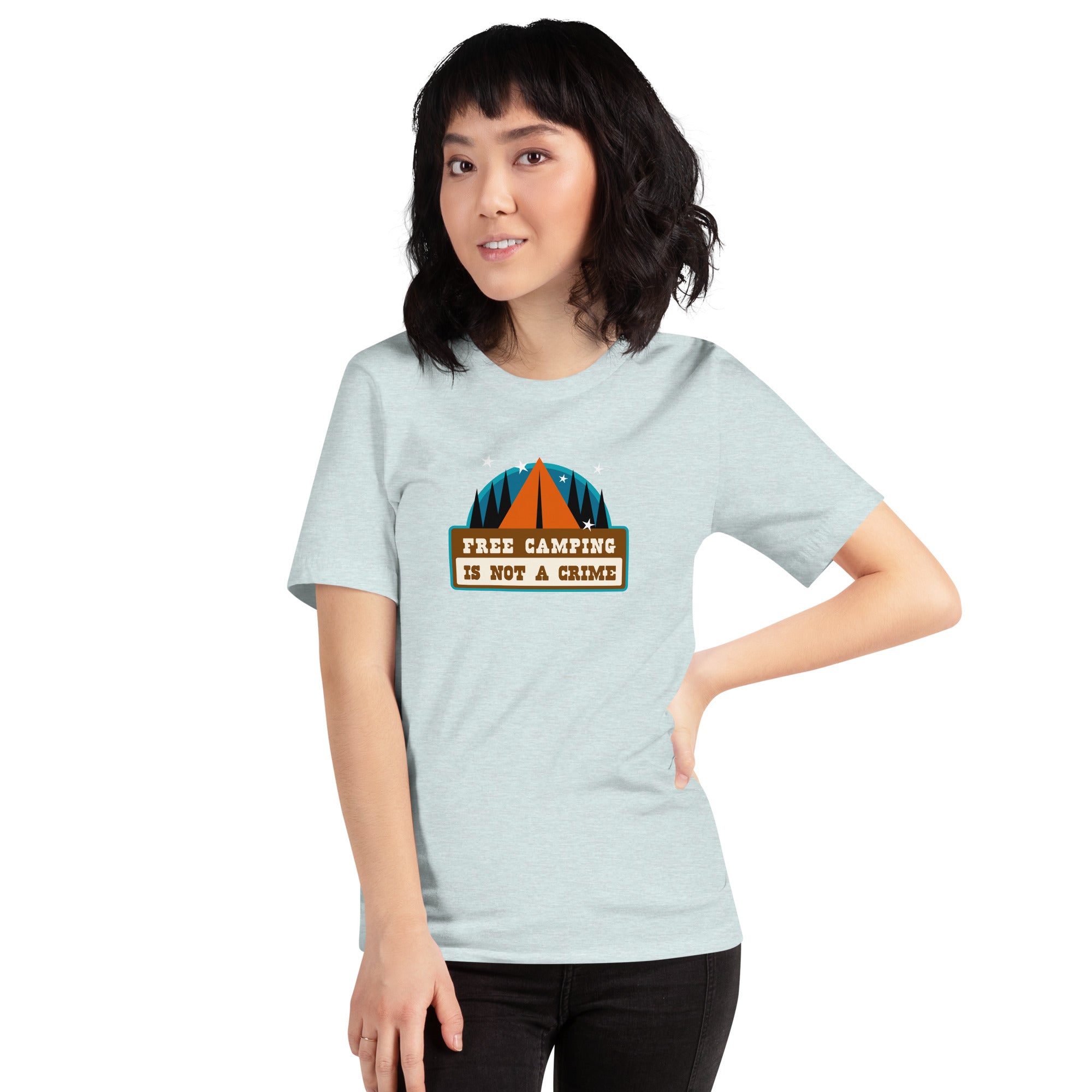 Unisex t-shirt Free camping is not a crime on light heather colors