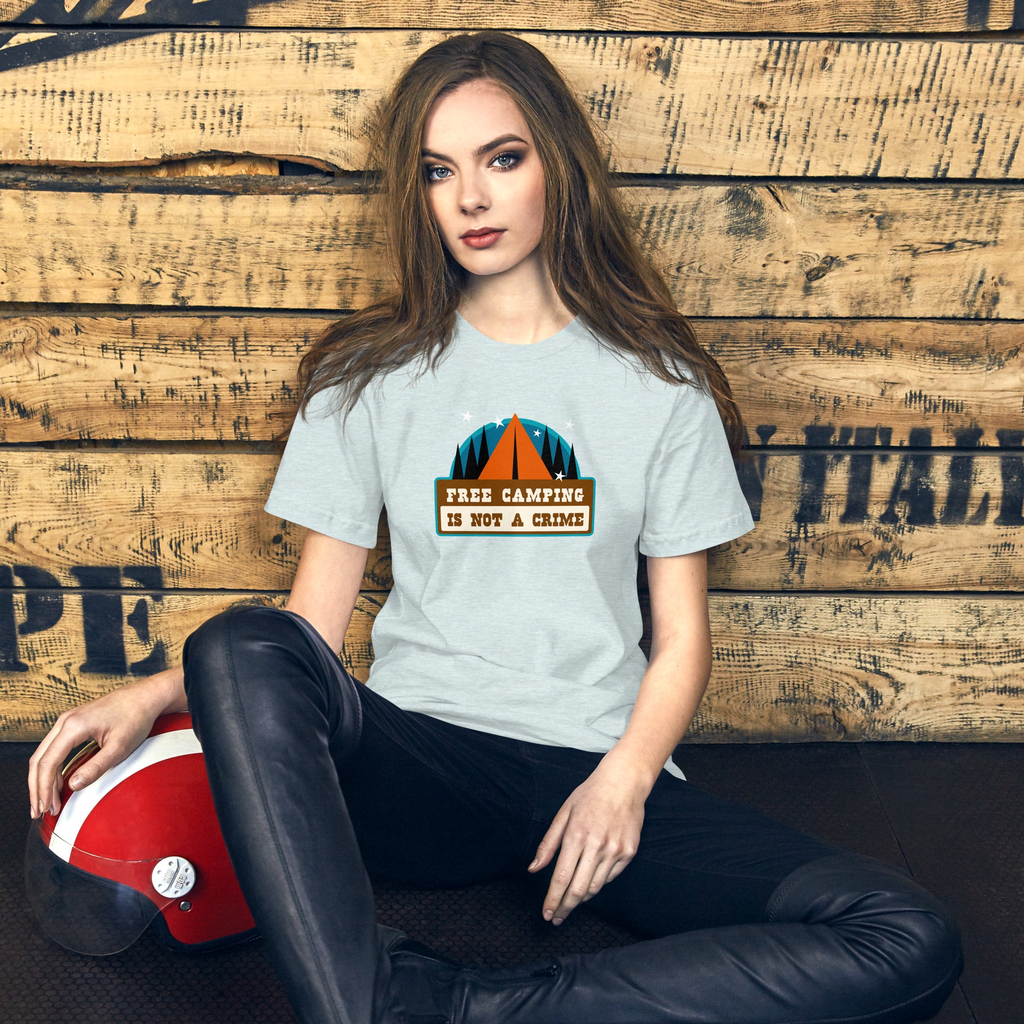 Unisex t-shirt Free camping is not a crime on light heather colors