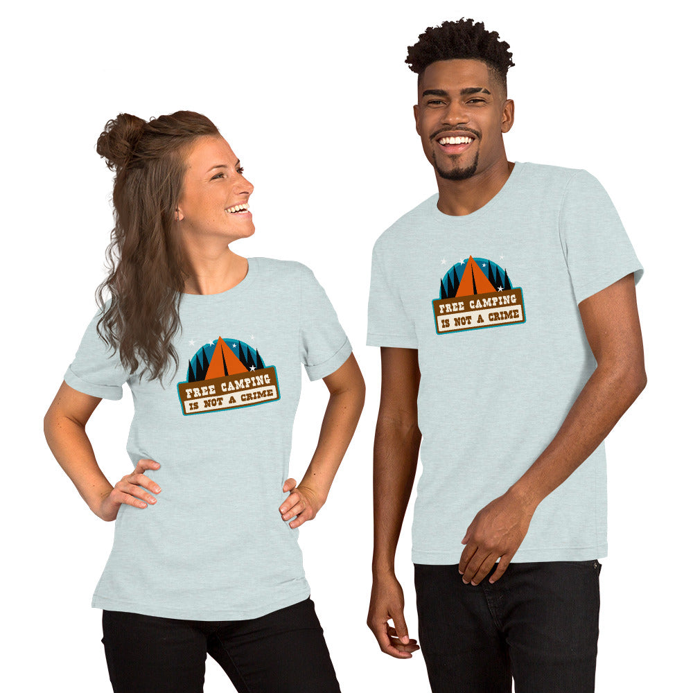 Unisex t-shirt Free camping is not a crime on light heather colors