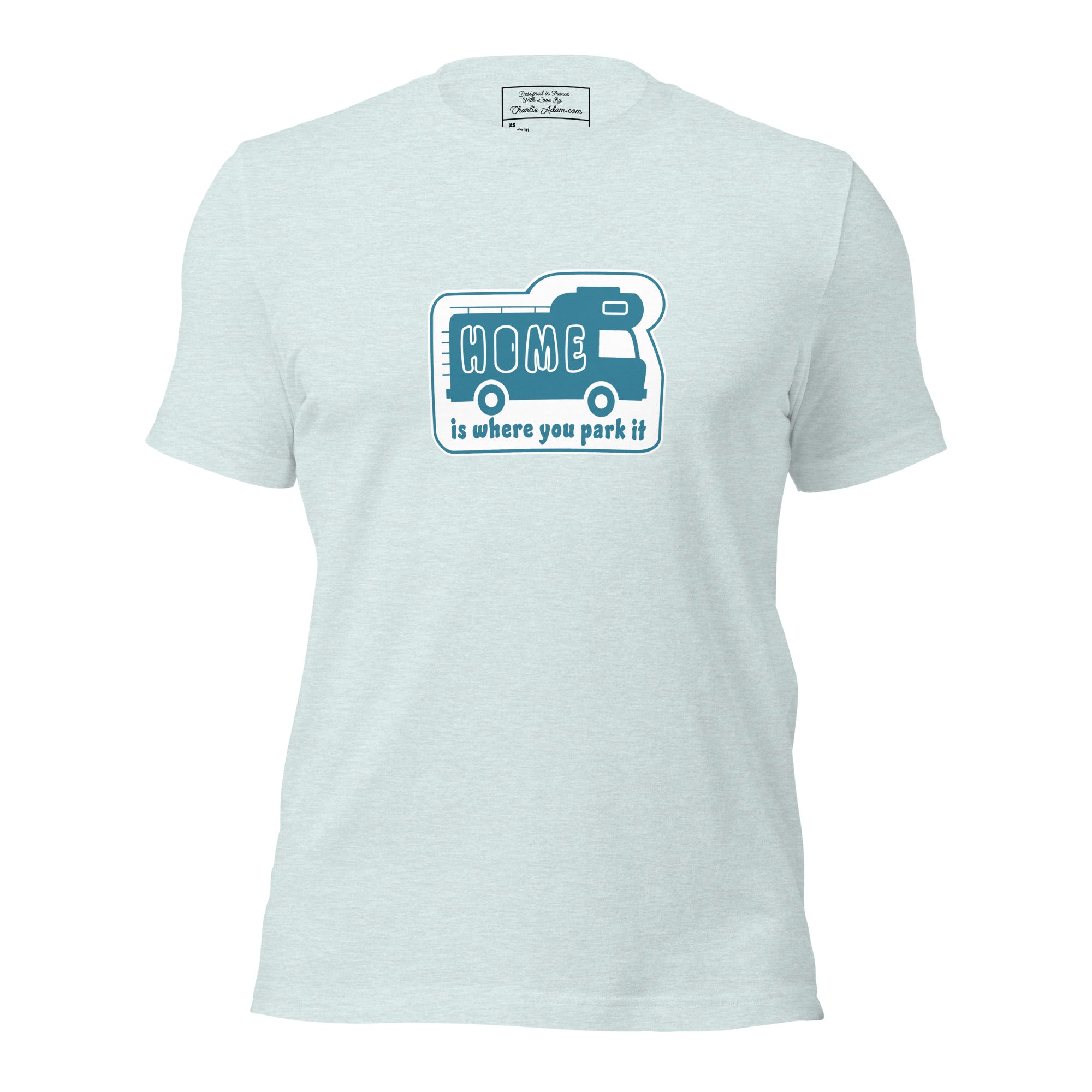 T-shirt en coton unisexe Bold Camper Van sur couleurs chinées claires