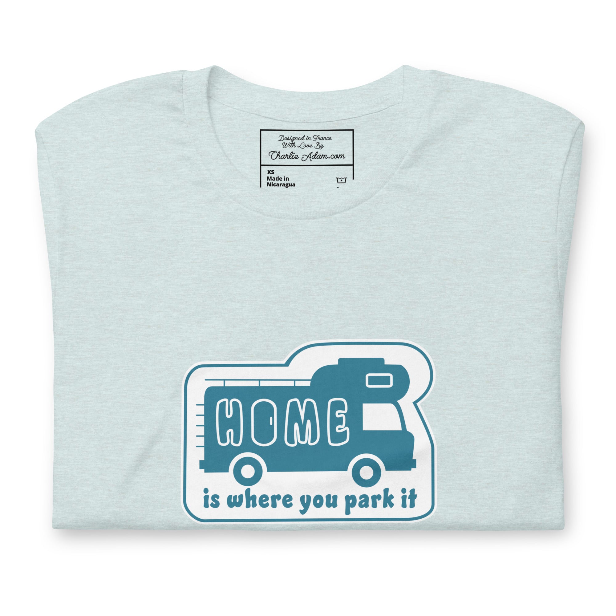 T-shirt en coton unisexe Bold Camper Van sur couleurs chinées claires