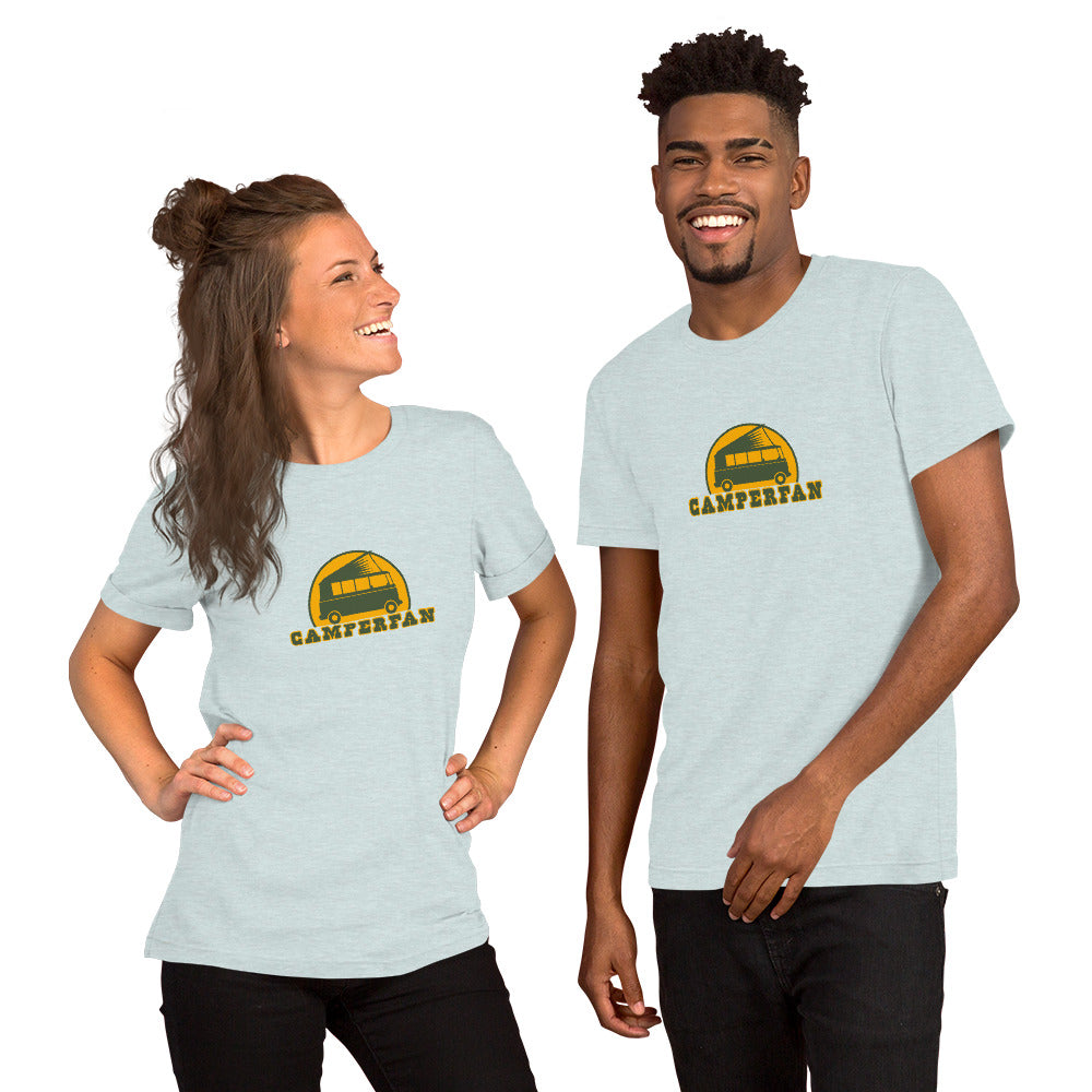 Unisex t-shirt Camperfan on light heather colors