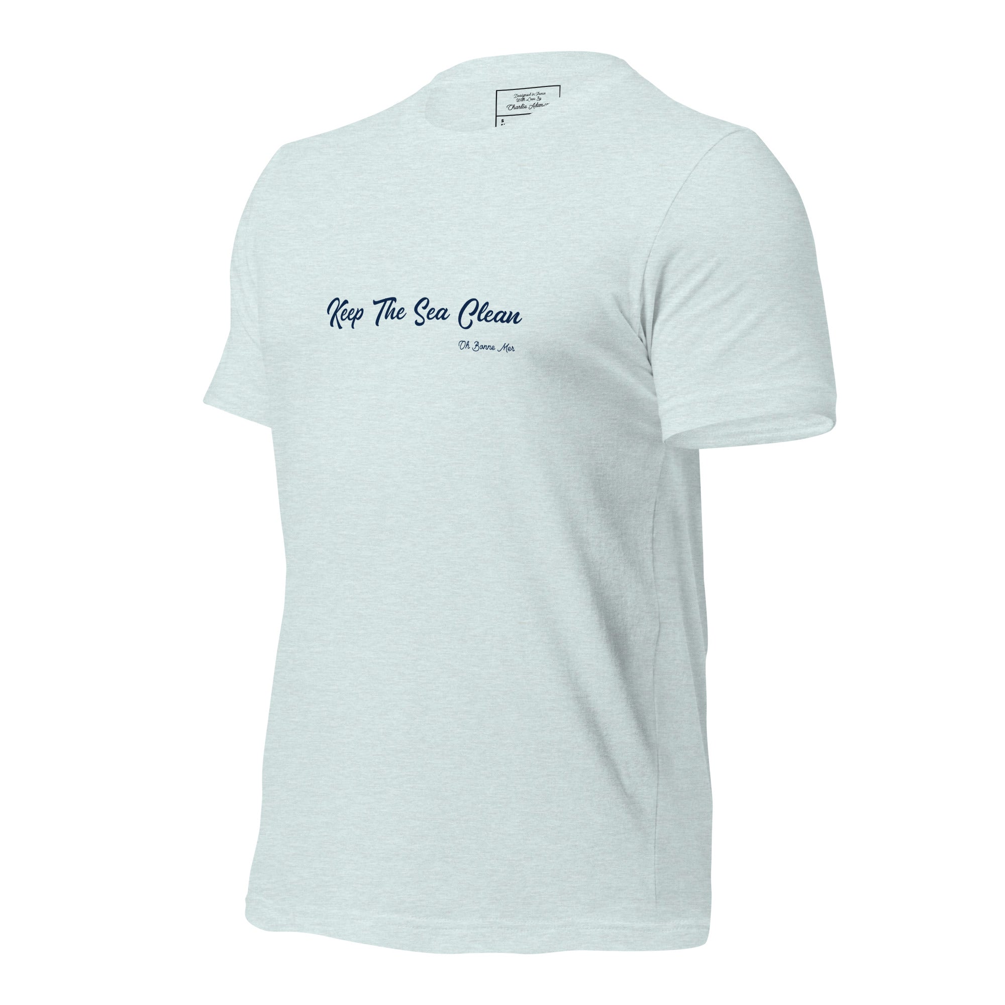 T-shirt en coton unisexe Keep The Sea Clean sur couleurs chinées claires