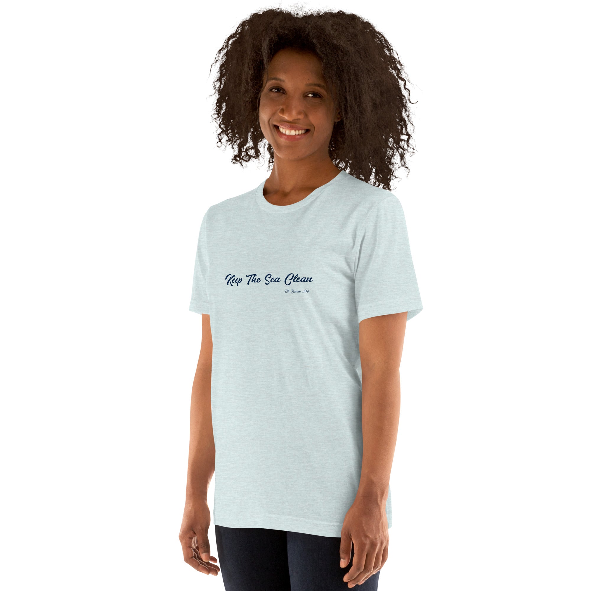 T-shirt en coton unisexe Keep The Sea Clean sur couleurs chinées claires