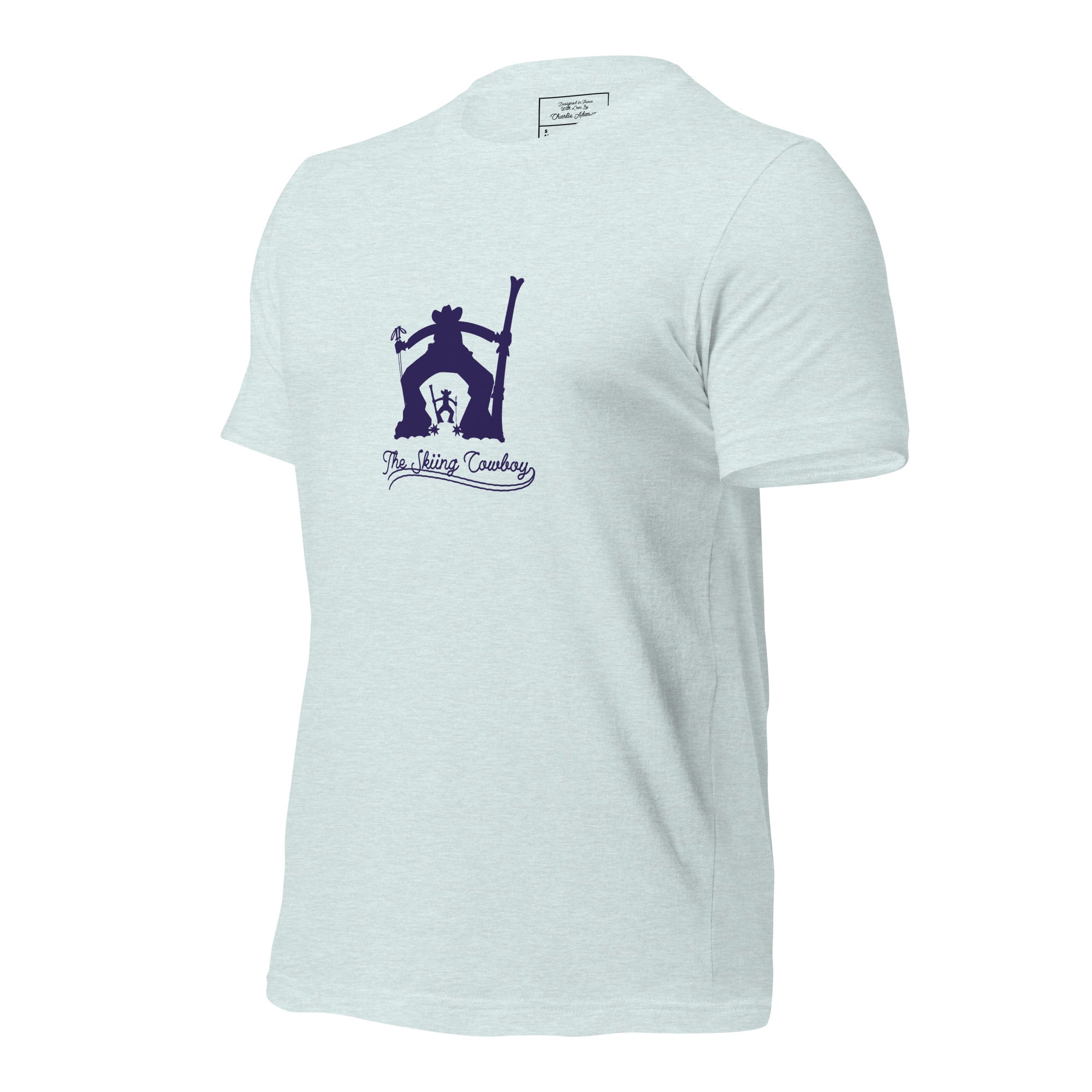 T-shirt en coton unisexe Ski Fight at OK Corral Silhouette sur couleurs chinées claires