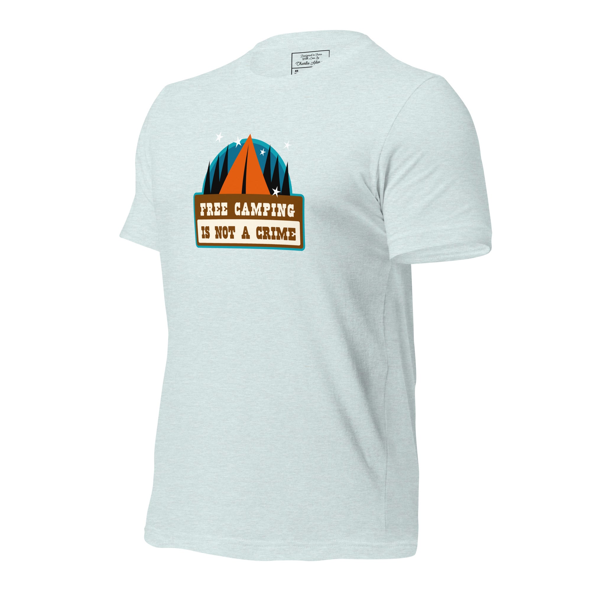 Unisex t-shirt Free camping is not a crime on light heather colors