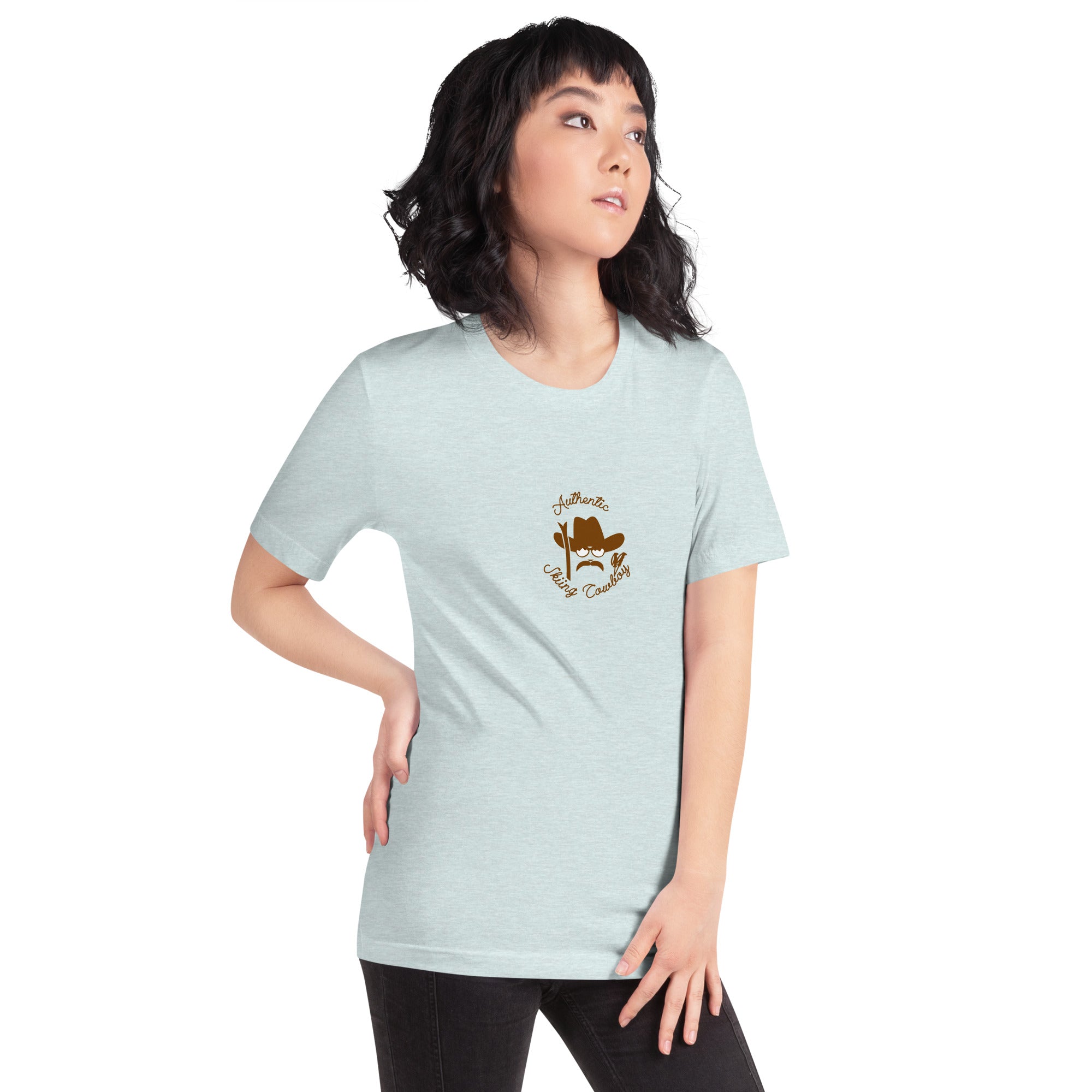 Unisex t-shirt Authentic Skiing Cowboy on heather colors