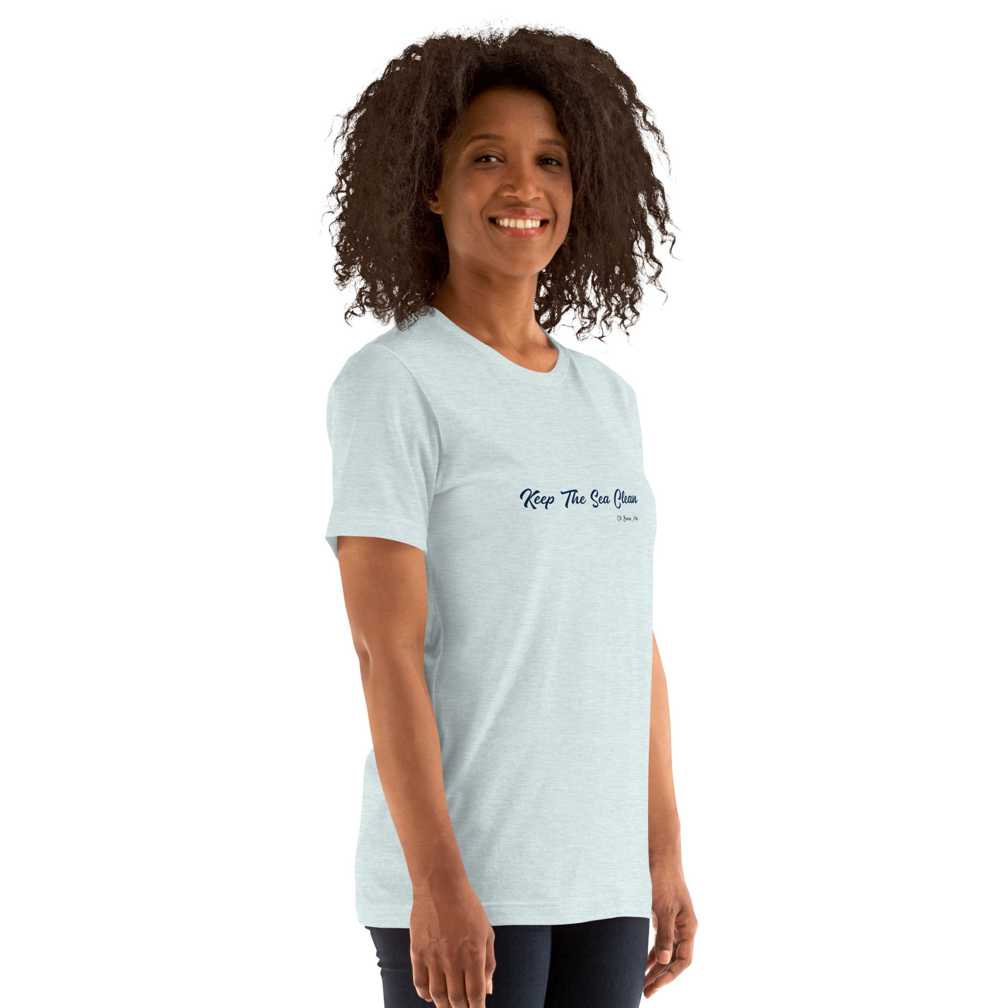 T-shirt en coton unisexe Keep The Sea Clean sur couleurs chinées claires