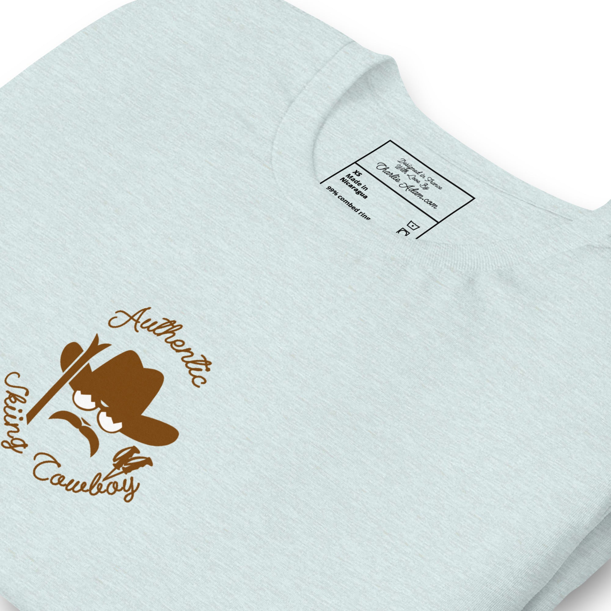 Unisex t-shirt Authentic Skiing Cowboy on heather colors