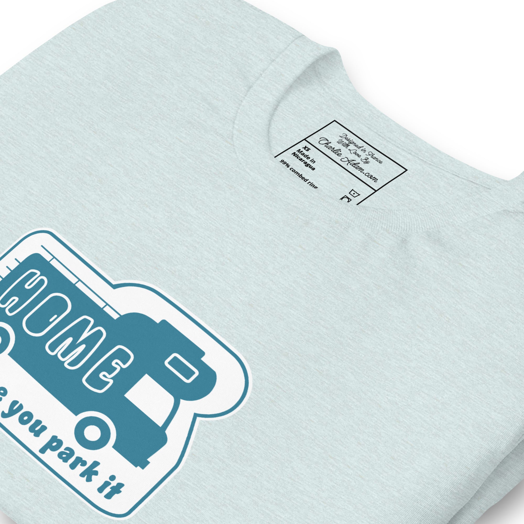 T-shirt en coton unisexe Bold Camper Van sur couleurs chinées claires