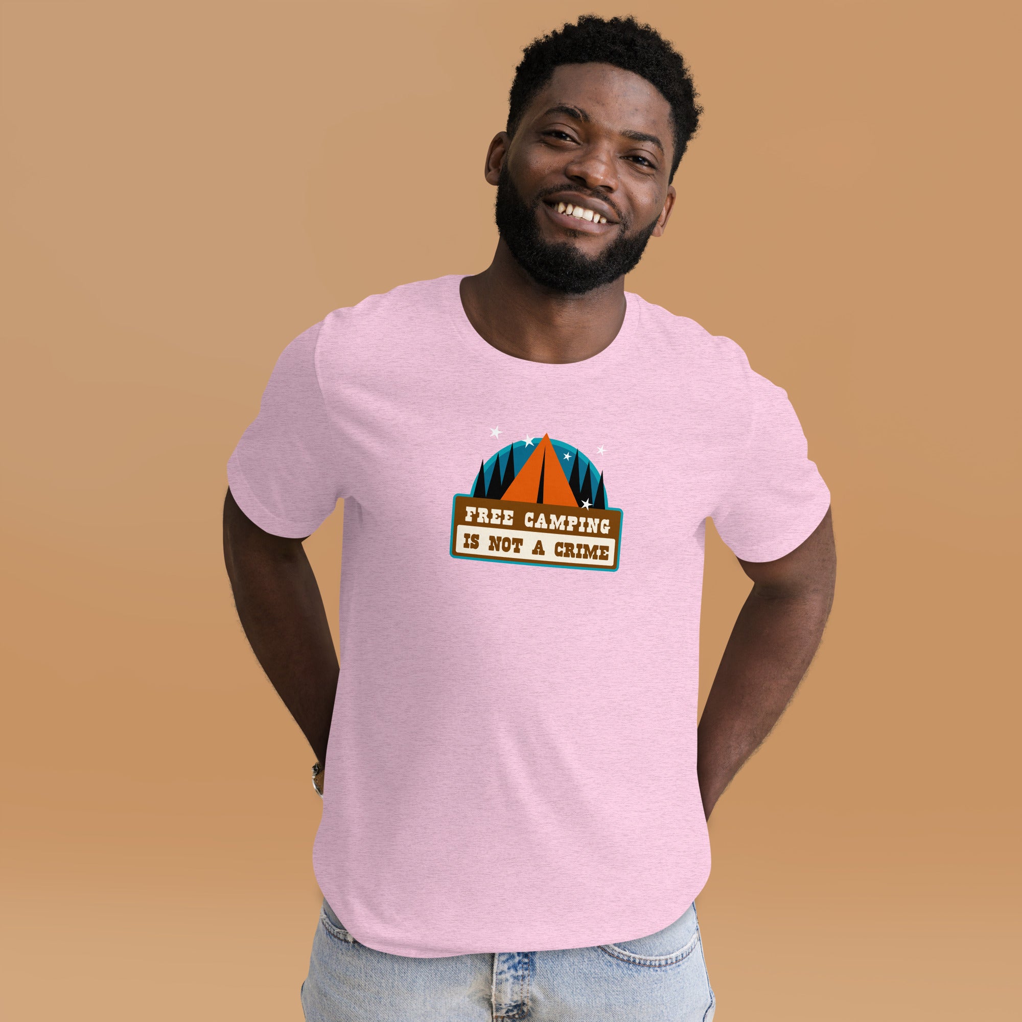 Unisex t-shirt Free camping is not a crime on light heather colors