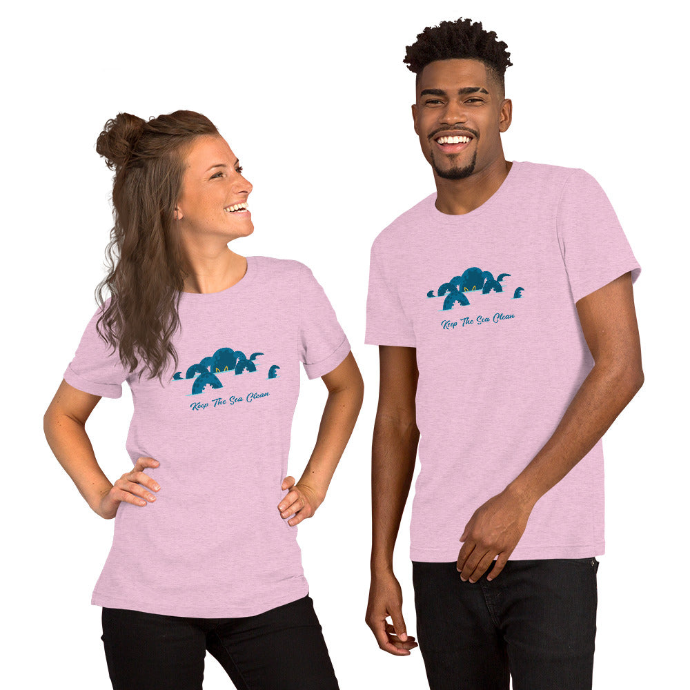 Unisex t-shirt Octopus Blue on light heather colors