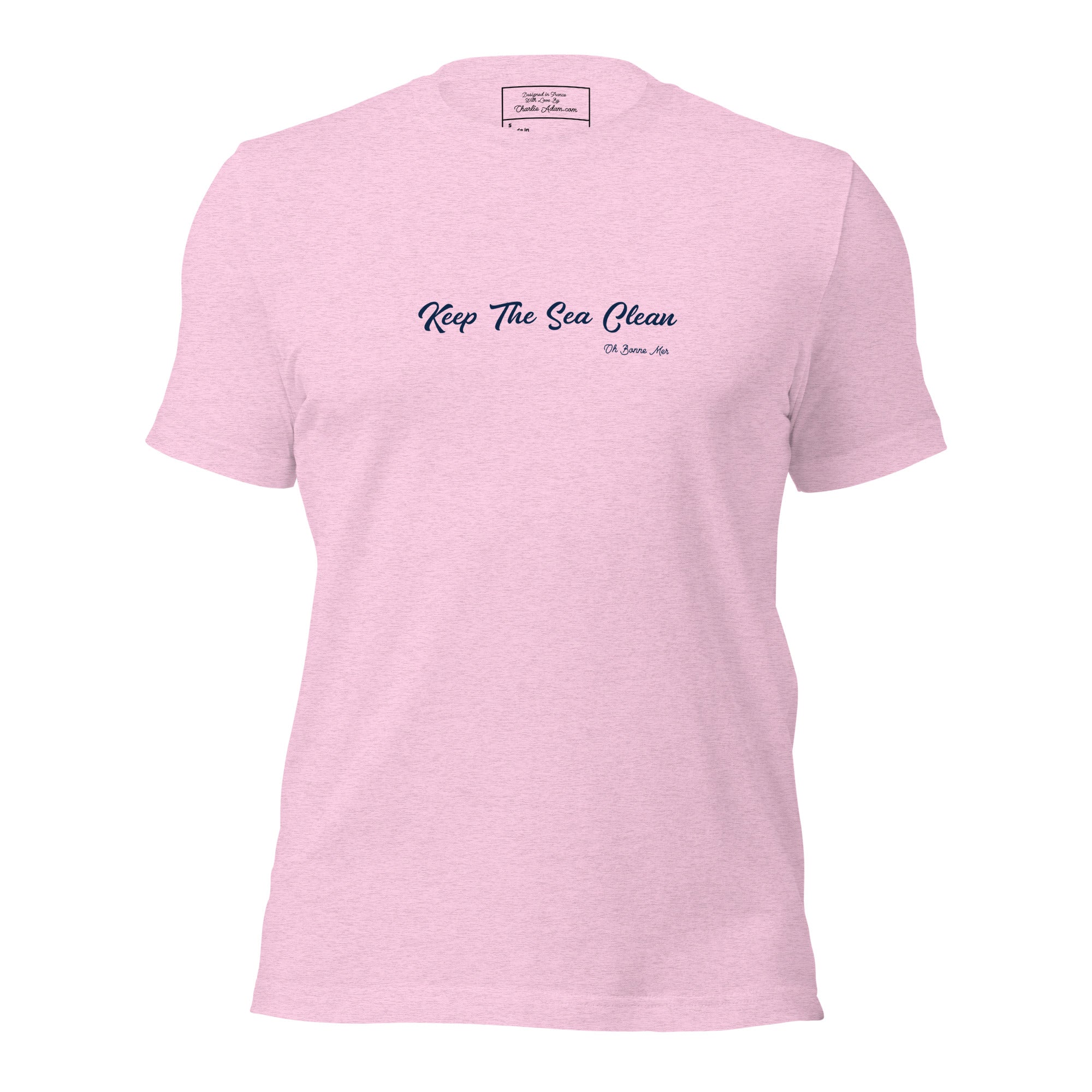 T-shirt en coton unisexe Keep The Sea Clean sur couleurs chinées claires