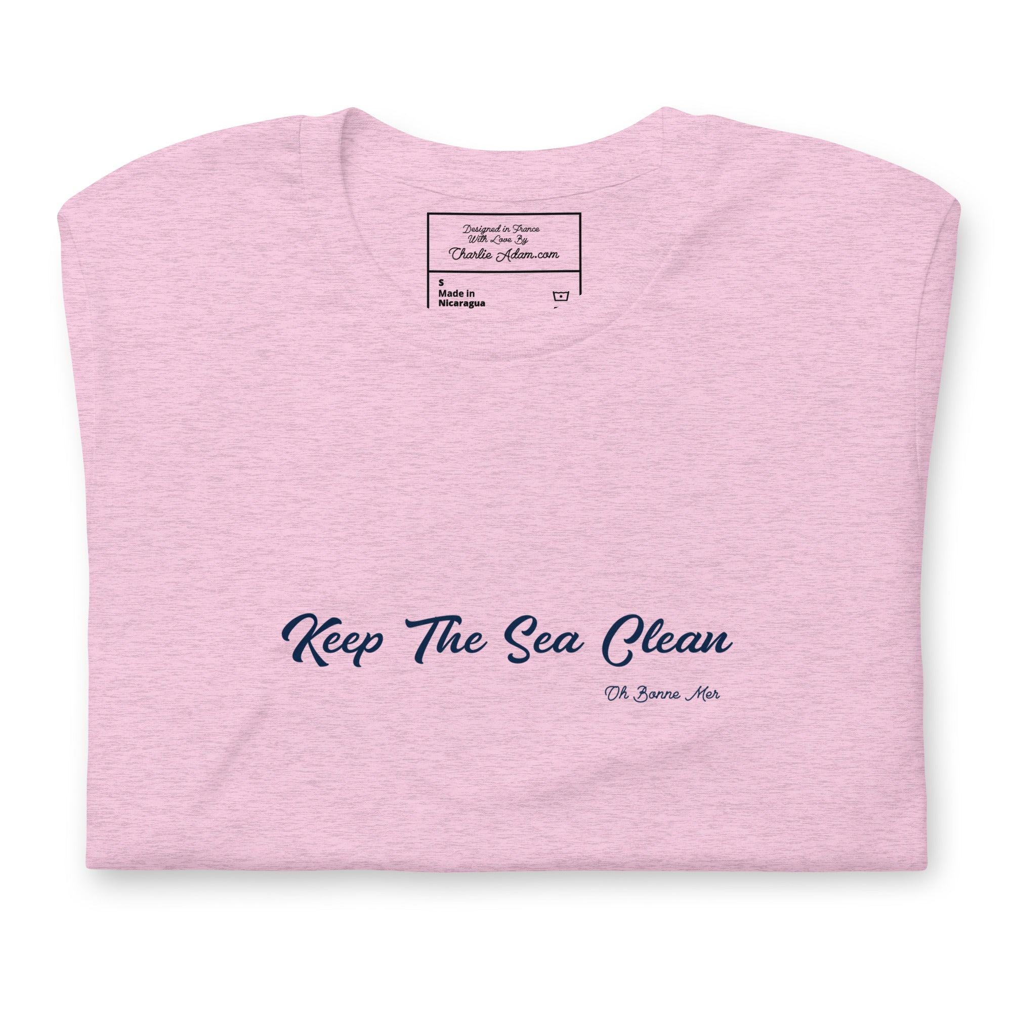 T-shirt en coton unisexe Keep The Sea Clean sur couleurs chinées claires