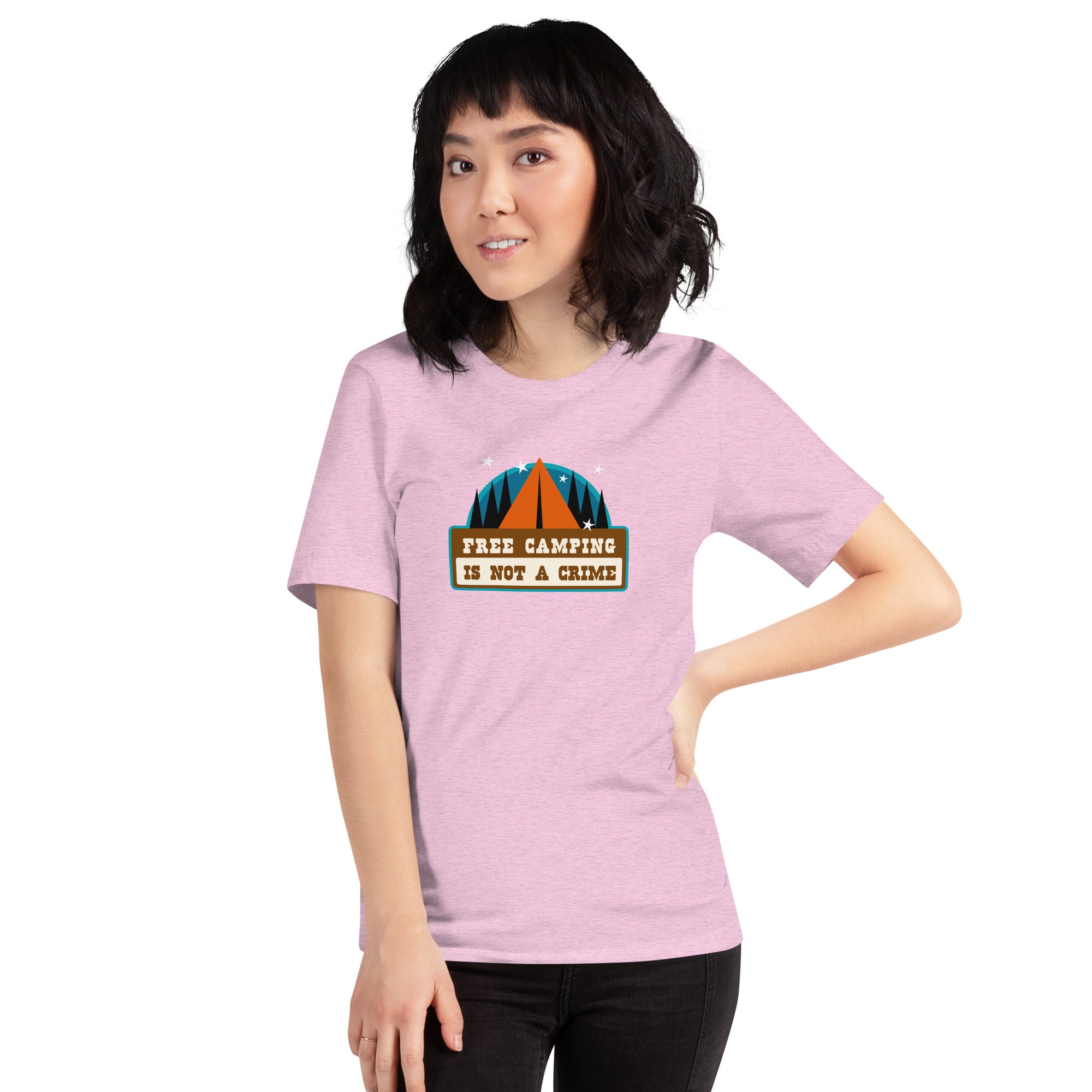 Unisex t-shirt Free camping is not a crime on light heather colors