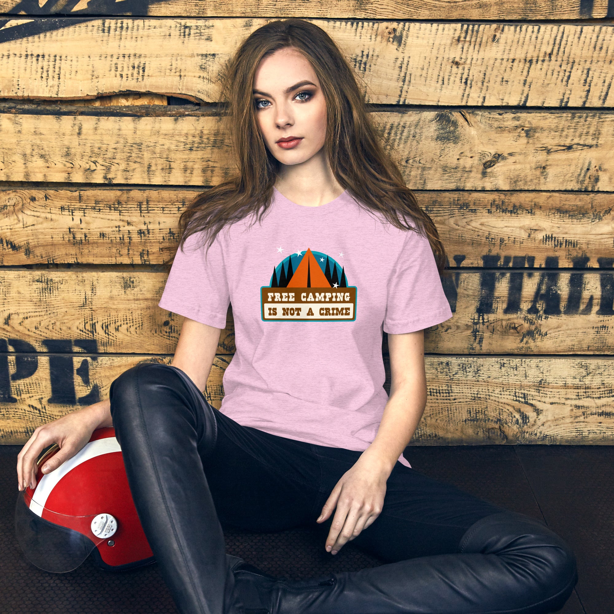 Unisex t-shirt Free camping is not a crime on light heather colors