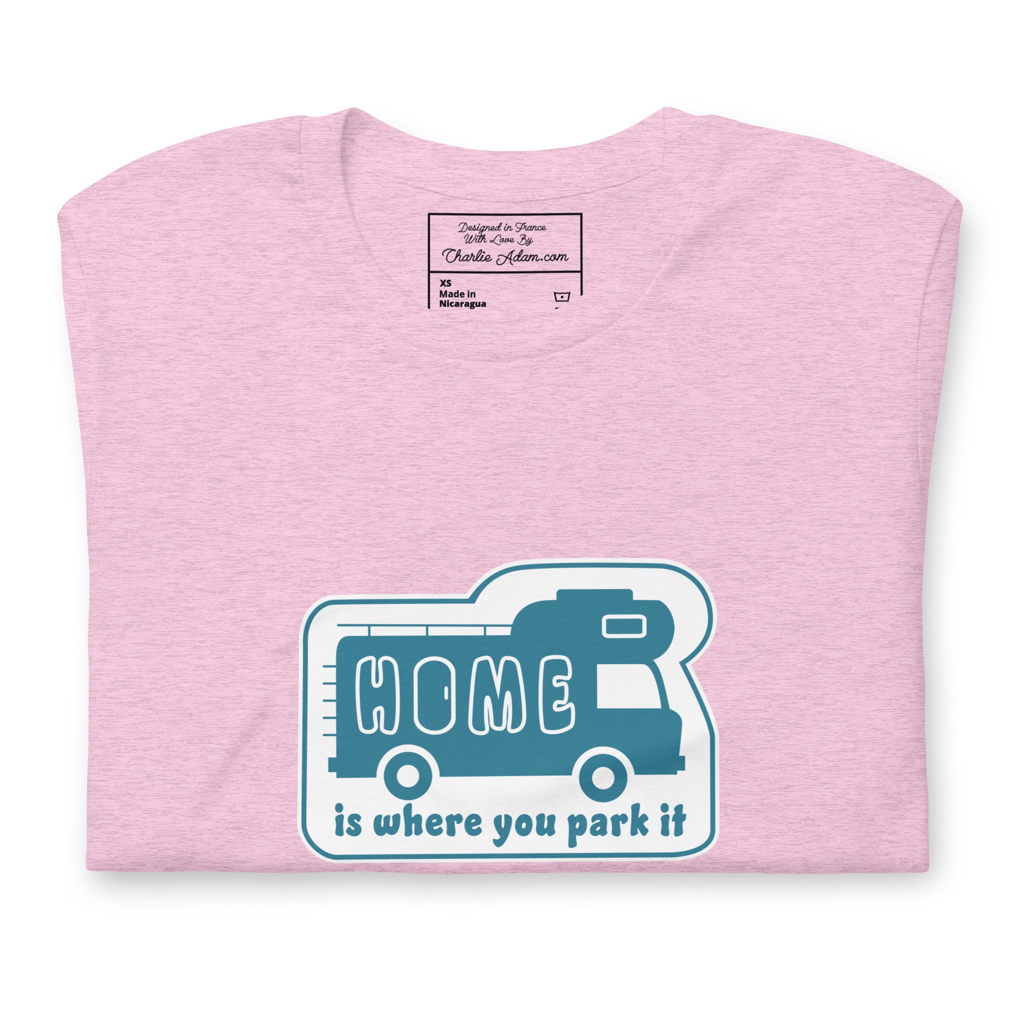 T-shirt en coton unisexe Bold Camper Van sur couleurs chinées claires