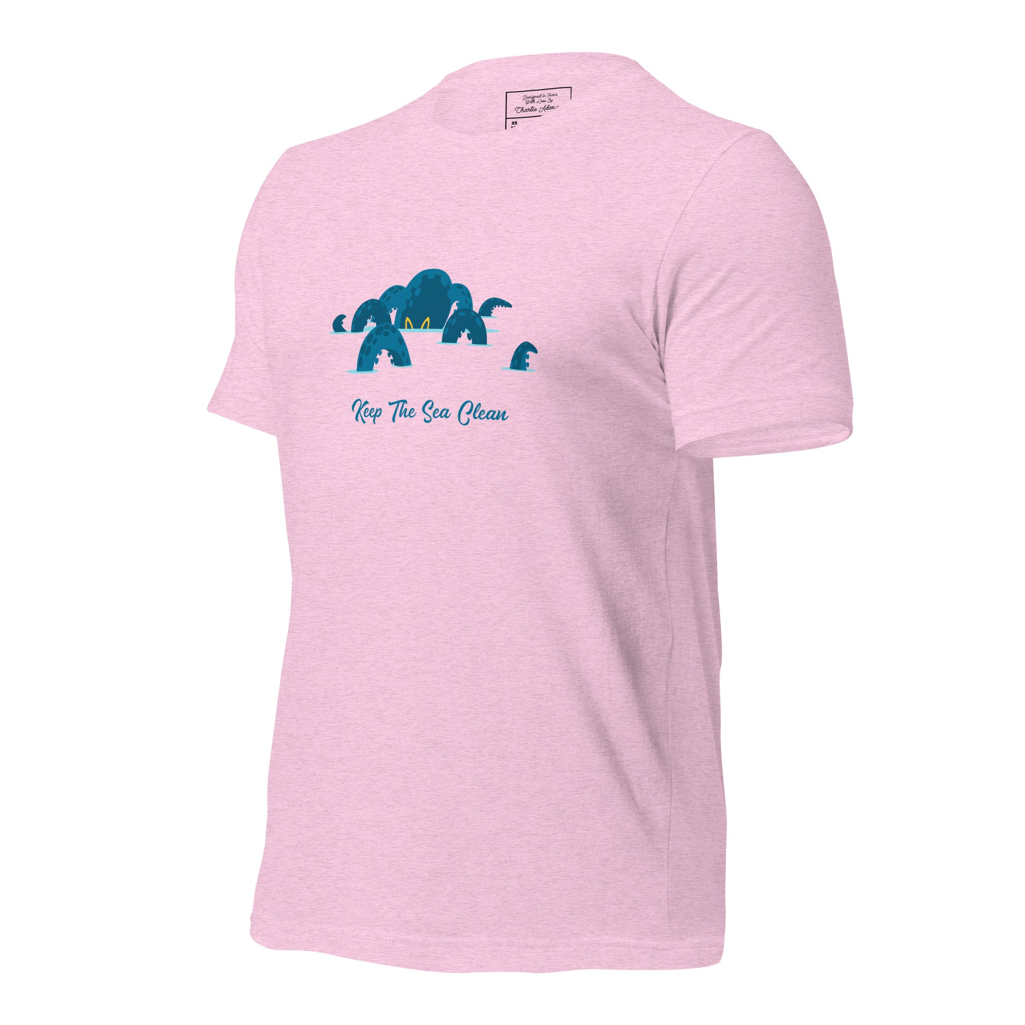 Unisex t-shirt Octopus Blue on light heather colors