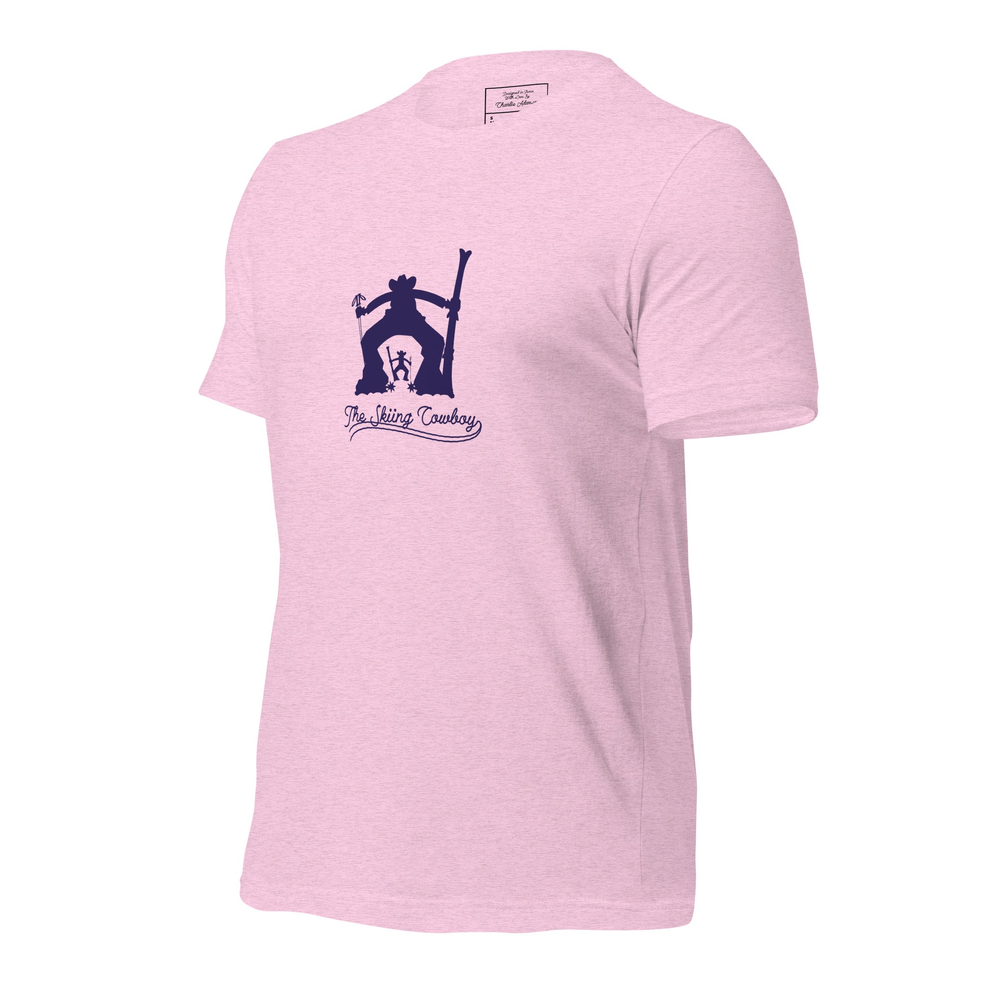 T-shirt en coton unisexe Ski Fight at OK Corral Silhouette sur couleurs chinées claires