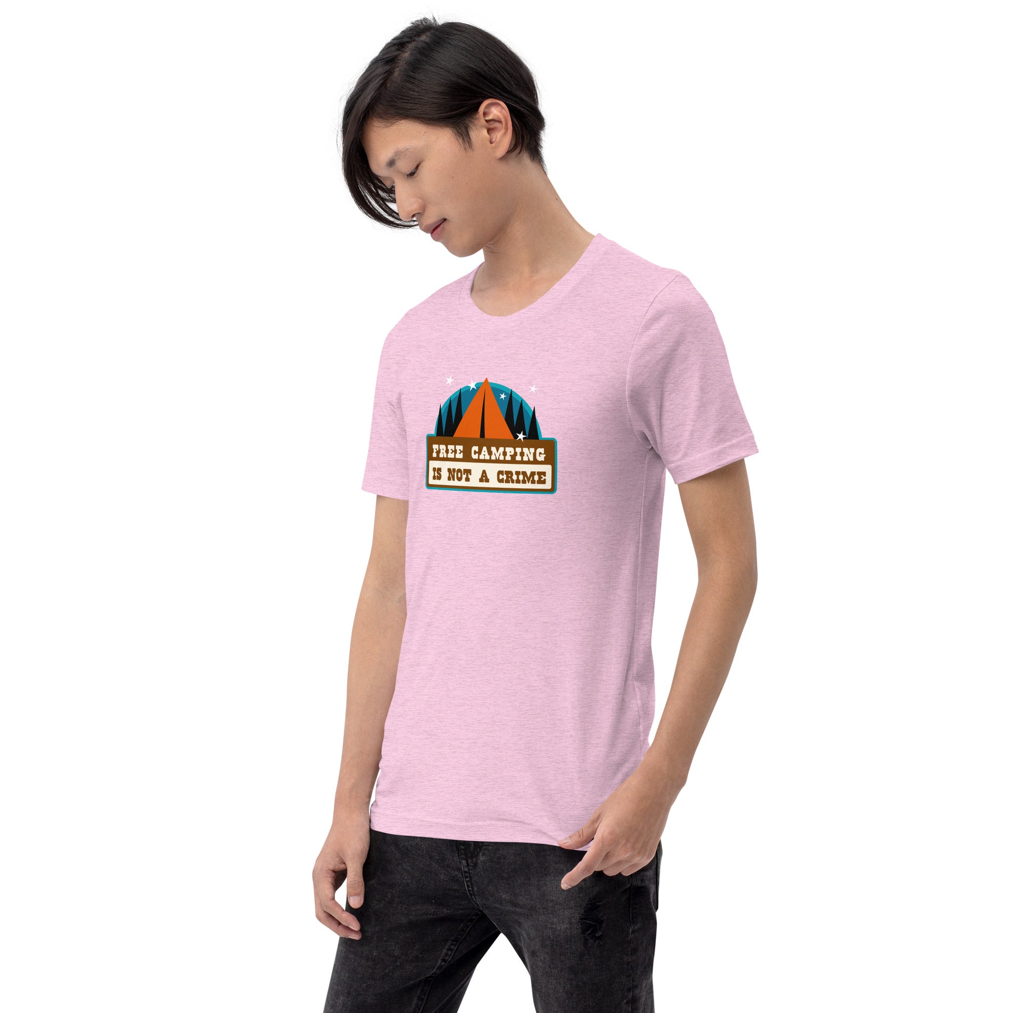 Unisex t-shirt Free camping is not a crime on light heather colors