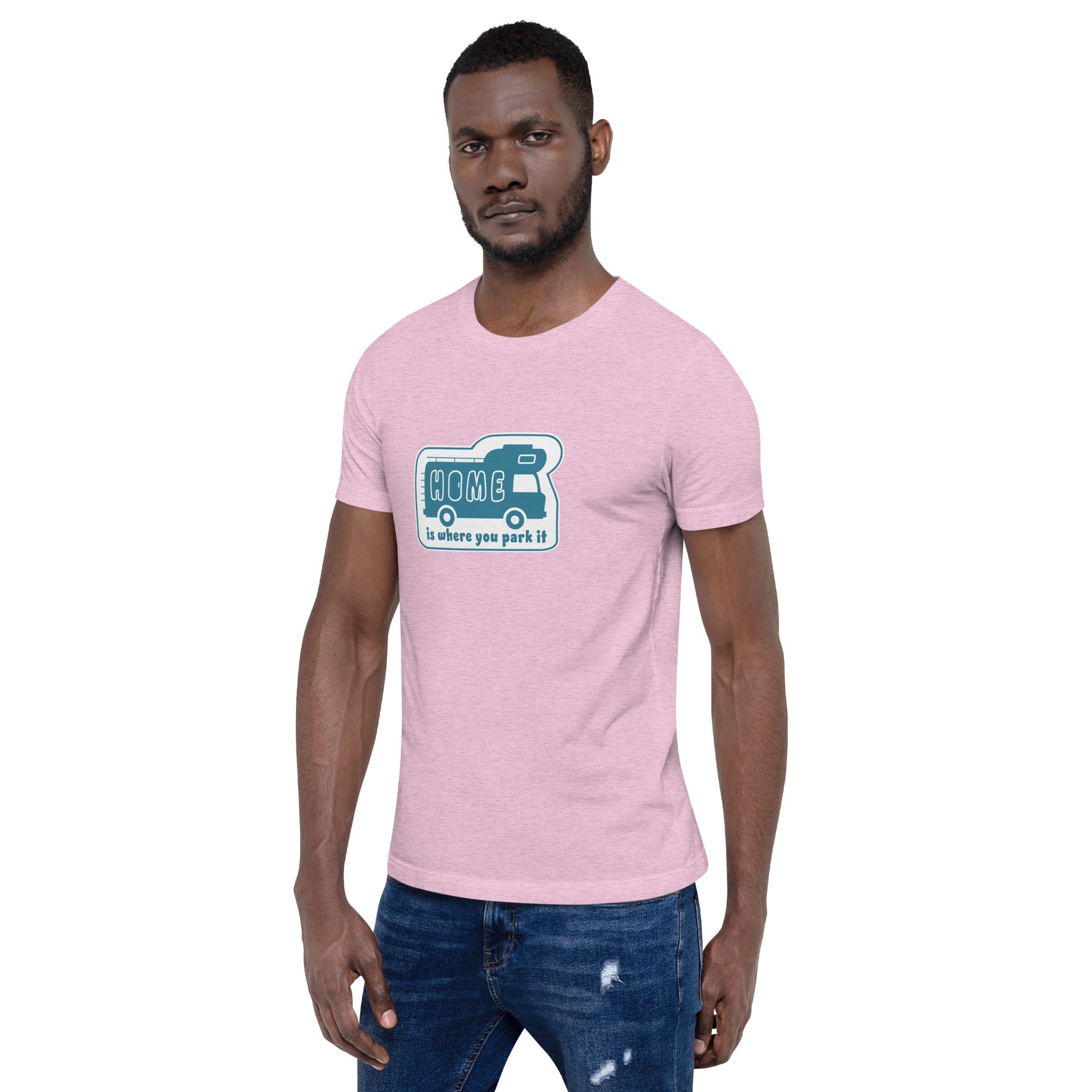 T-shirt en coton unisexe Bold Camper Van sur couleurs chinées claires